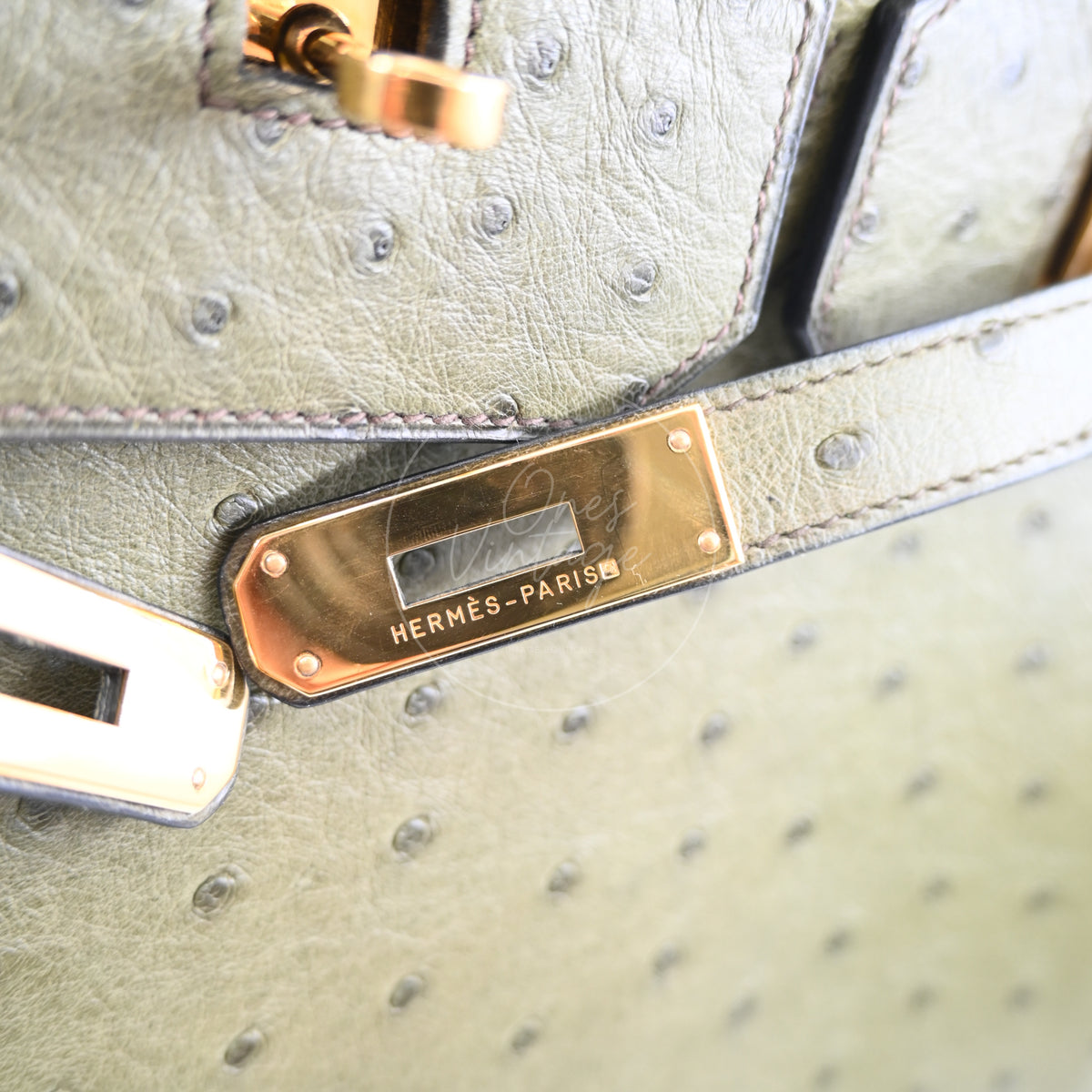 Hermes HAC Birkin 32 Ostrich GHW Olive Circle X