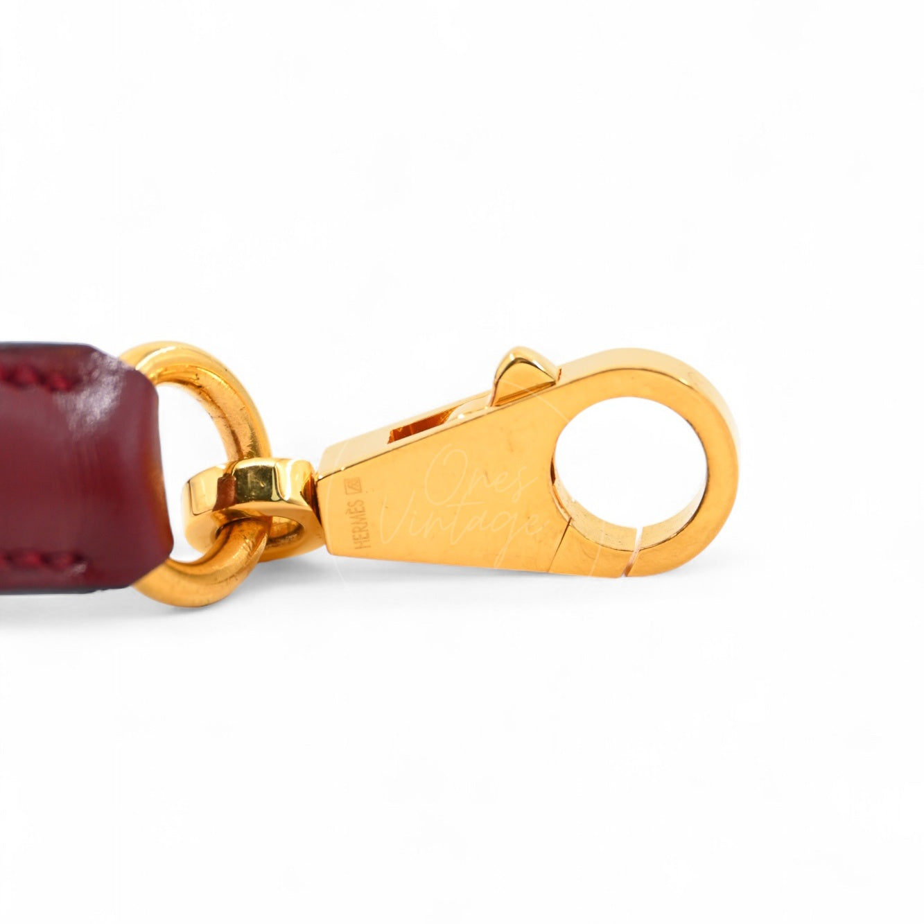 [Pre-Owned] Hermes Kelly 32 Rouge H Box GHW Stamp Square G