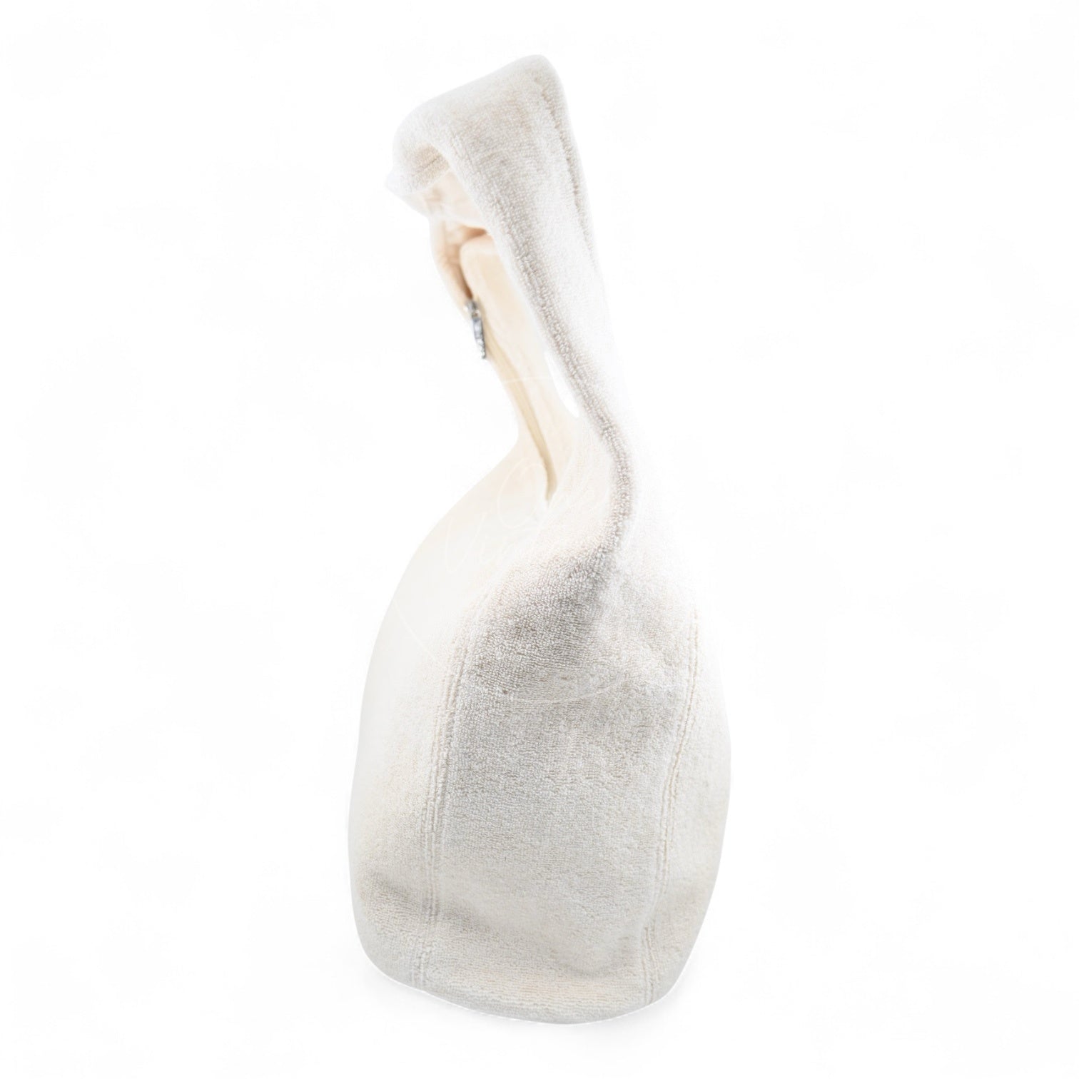 [Pre-owned] Chanel Towel Cotton Ivory Shoulder Bag