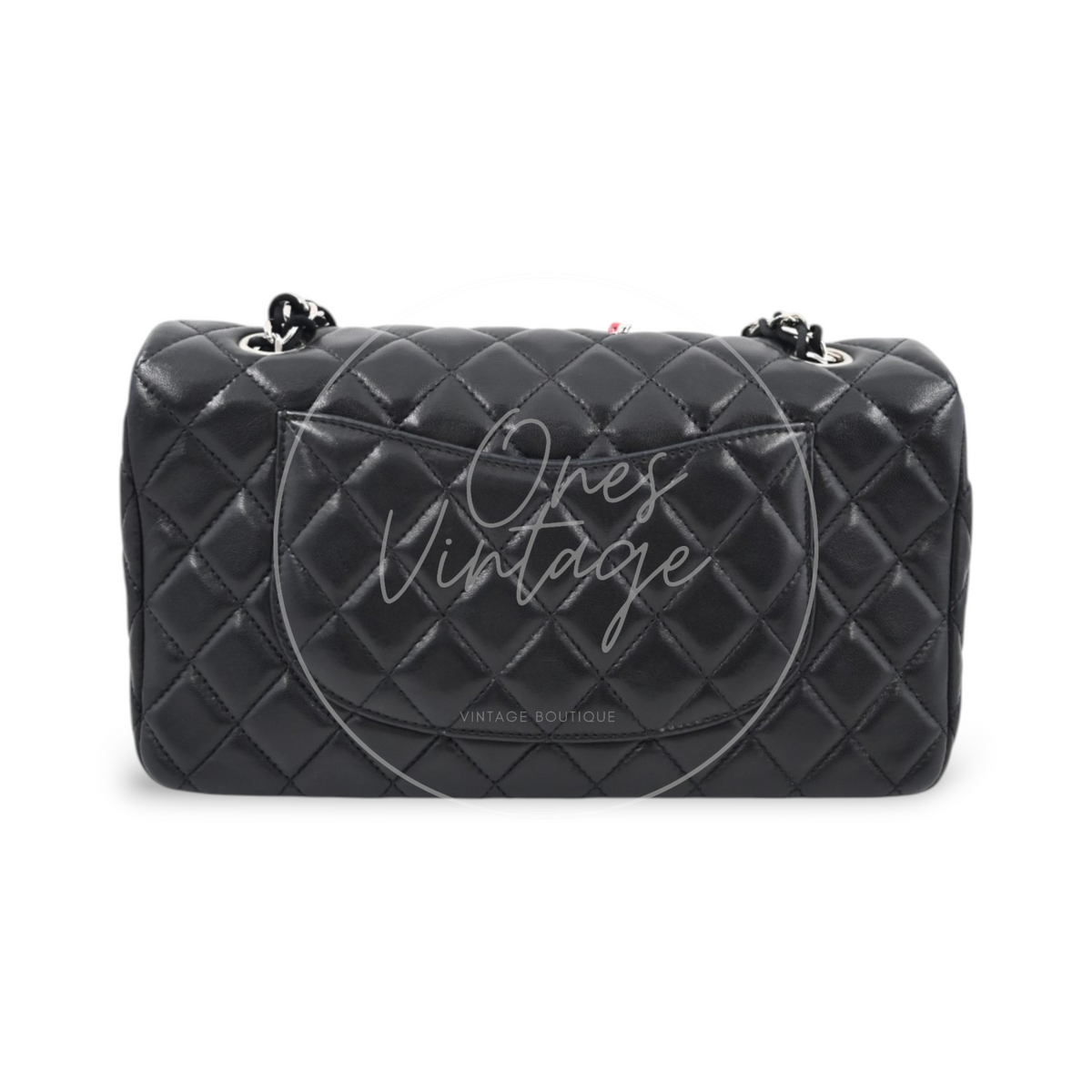 Chanel Quilted Medium Ladybug Flap Bag Lambskin Black SHW Series 14