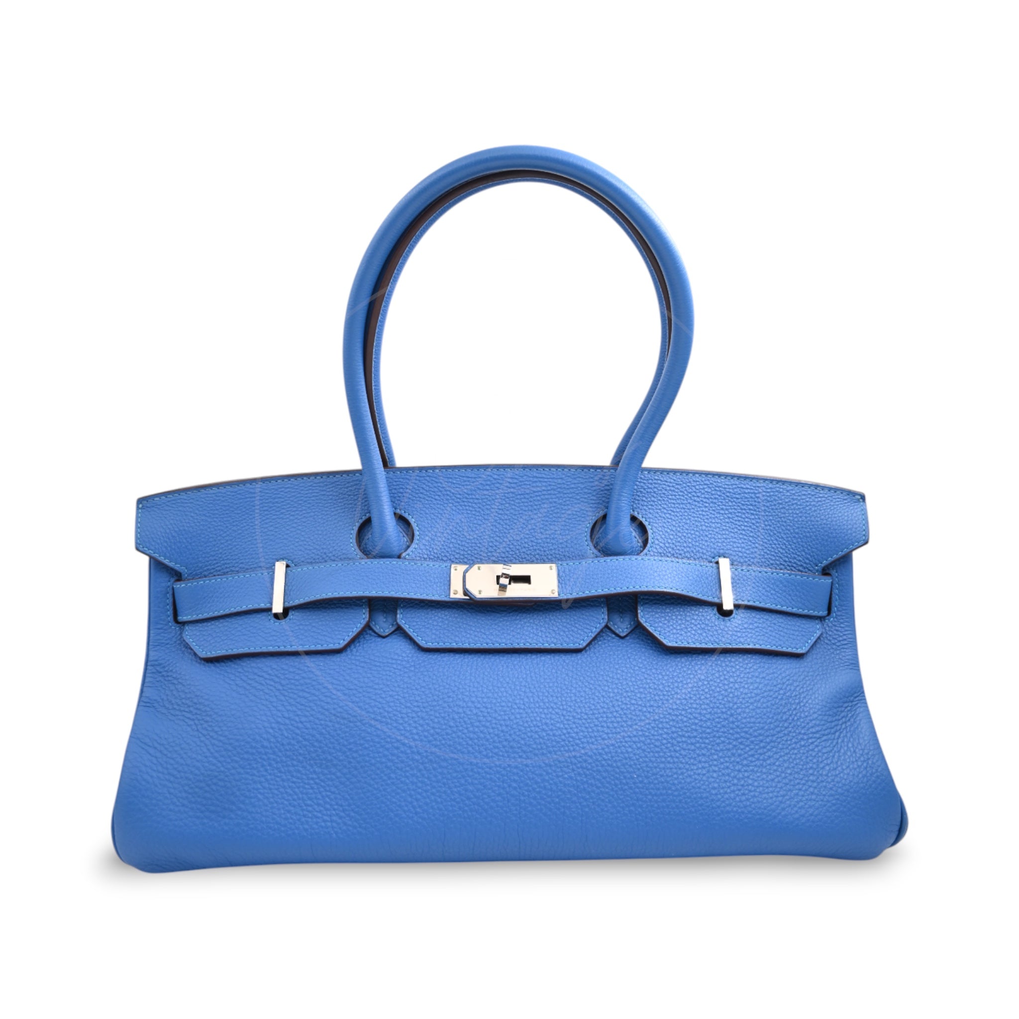 [Pre-owned] Hermes Birkin Shoulder Blue Stamp Square O PHW