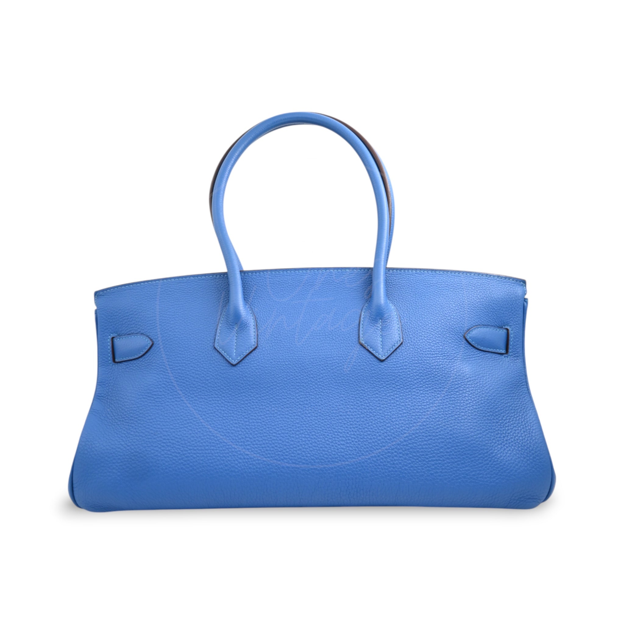 [Pre-owned] Hermes Birkin Shoulder Blue Stamp Square O PHW