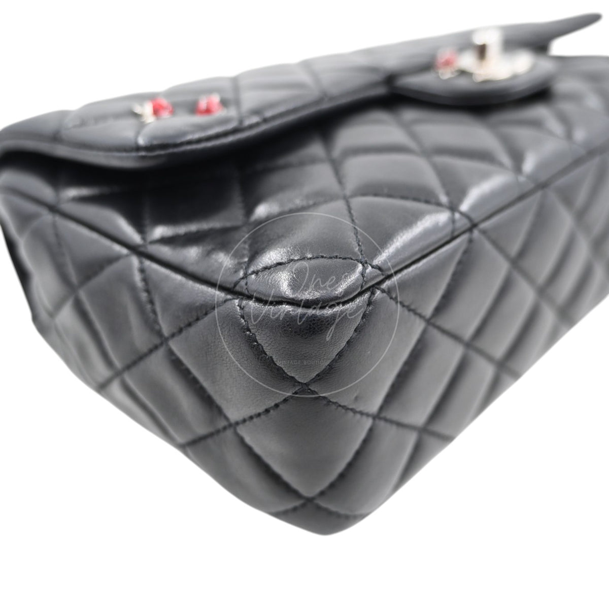 Chanel Quilted Medium Ladybug Flap Bag Lambskin Black SHW Series 14