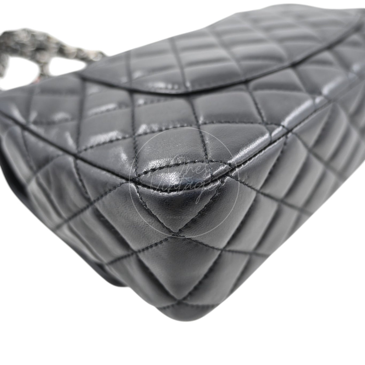 Chanel Quilted Medium Ladybug Flap Bag Lambskin Black SHW Series 14