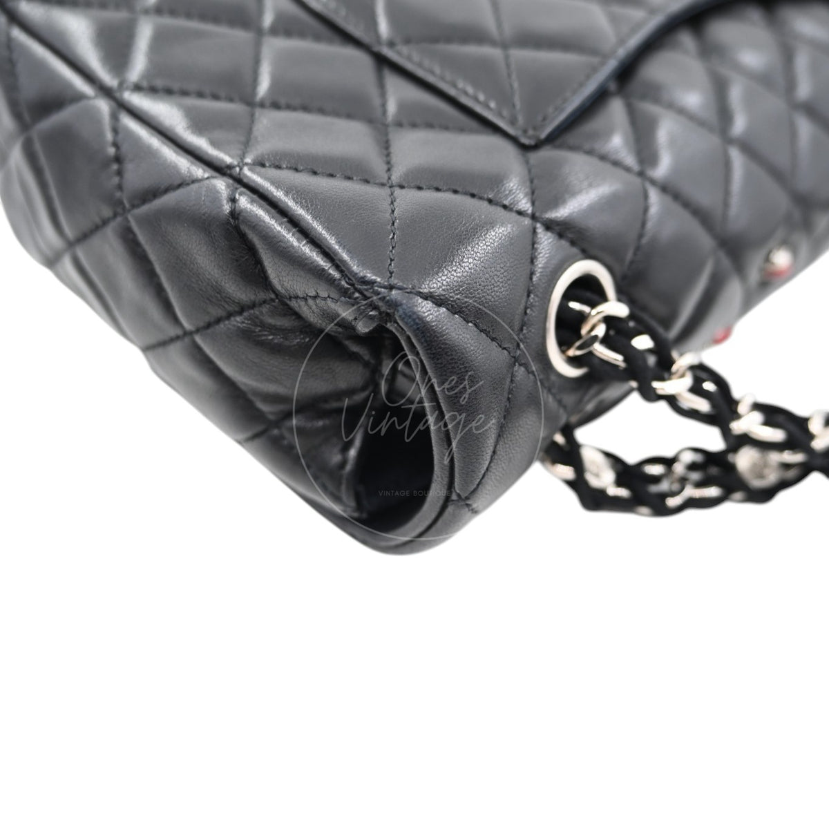 Chanel Quilted Medium Ladybug Flap Bag Lambskin Black SHW Series 14