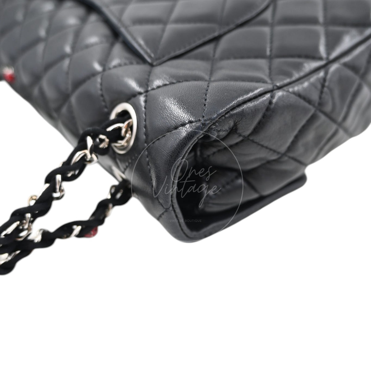 Chanel Quilted Medium Ladybug Flap Bag Lambskin Black SHW Series 14