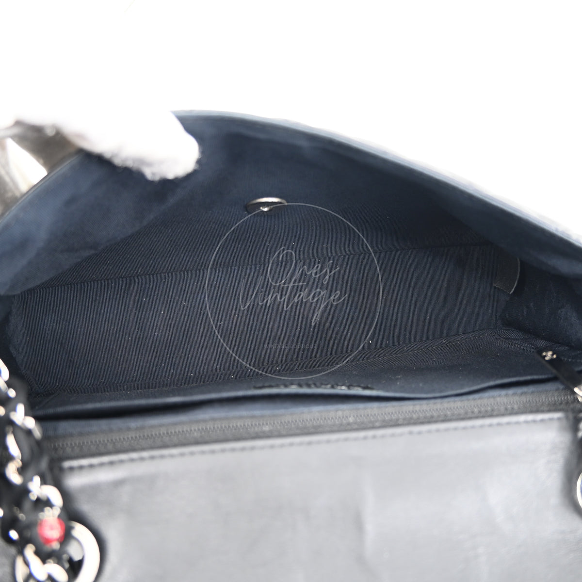 Chanel Quilted Medium Ladybug Flap Bag Lambskin Black SHW Series 14