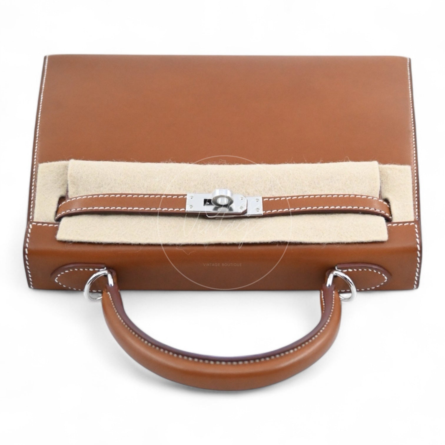 [Pre-owned] Hermes Kelly K25 Barenia Brown Stamp U Bag