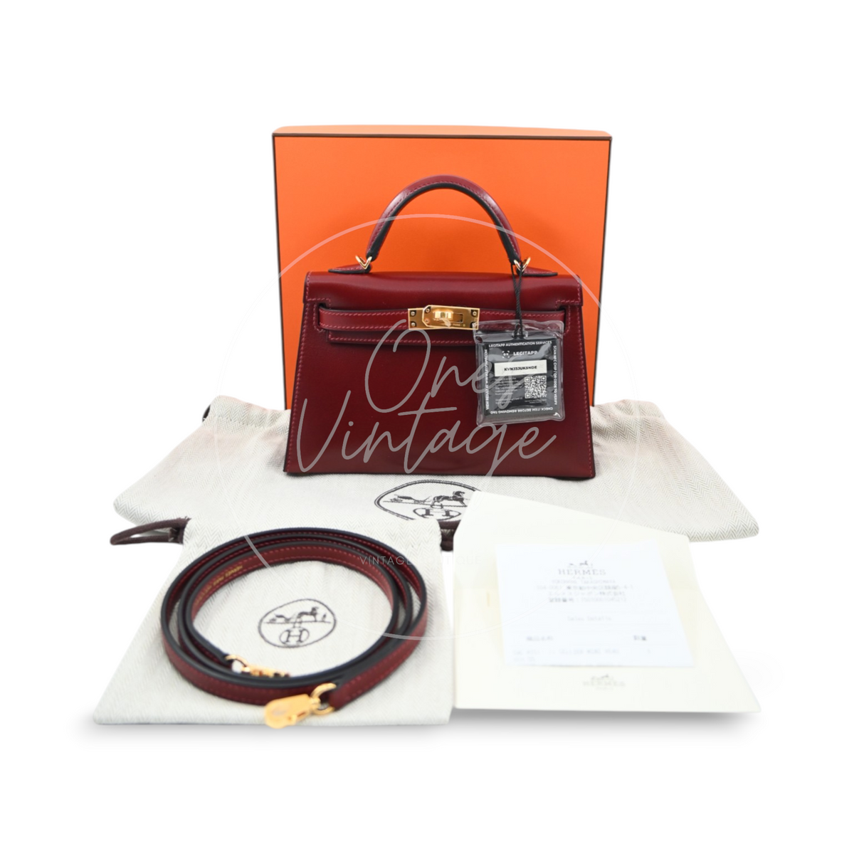 Hermes Mini Kelly Box Leather GHW Rouge H Stamp K