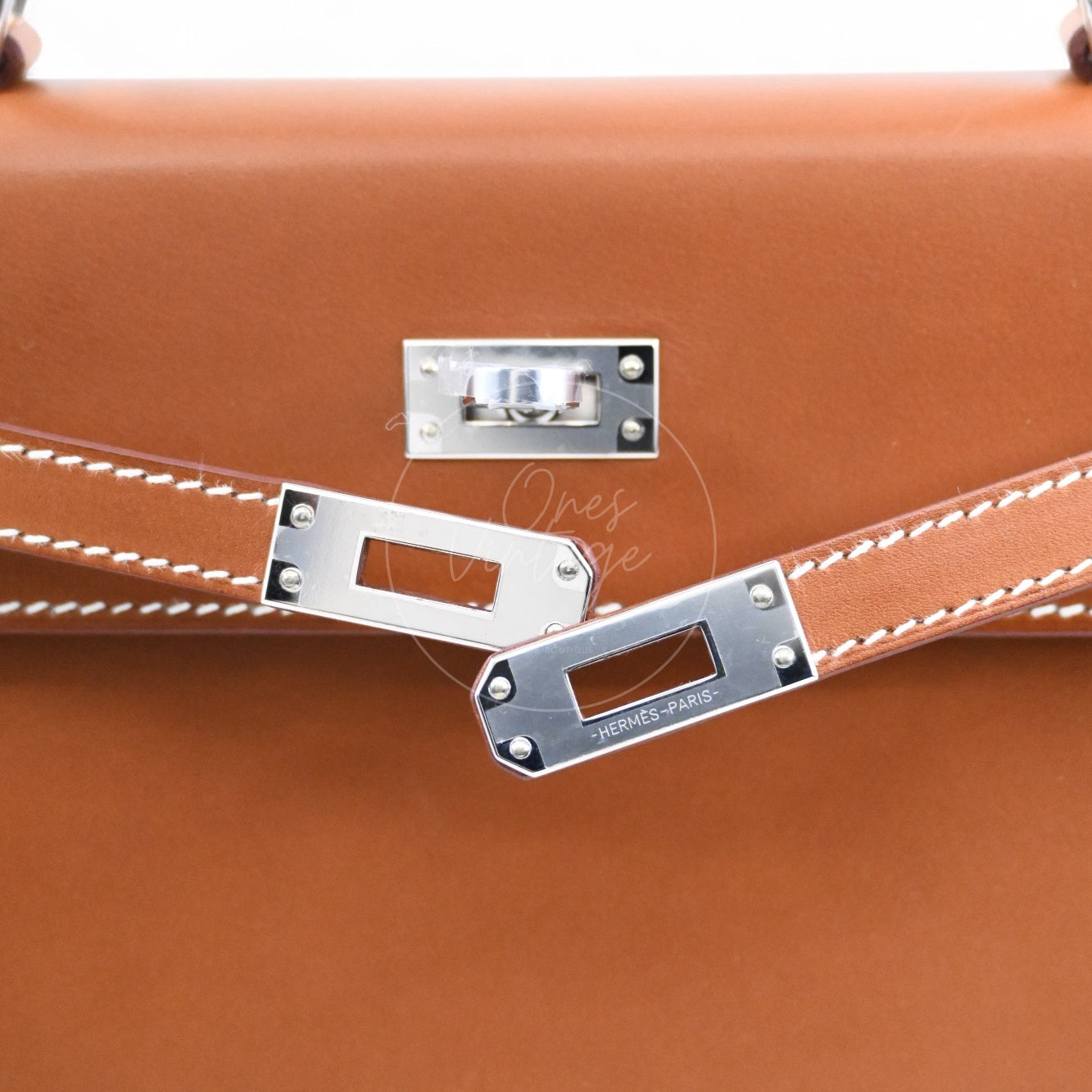 [Pre-owned] Hermes Kelly K25 Barenia Brown Stamp U Bag