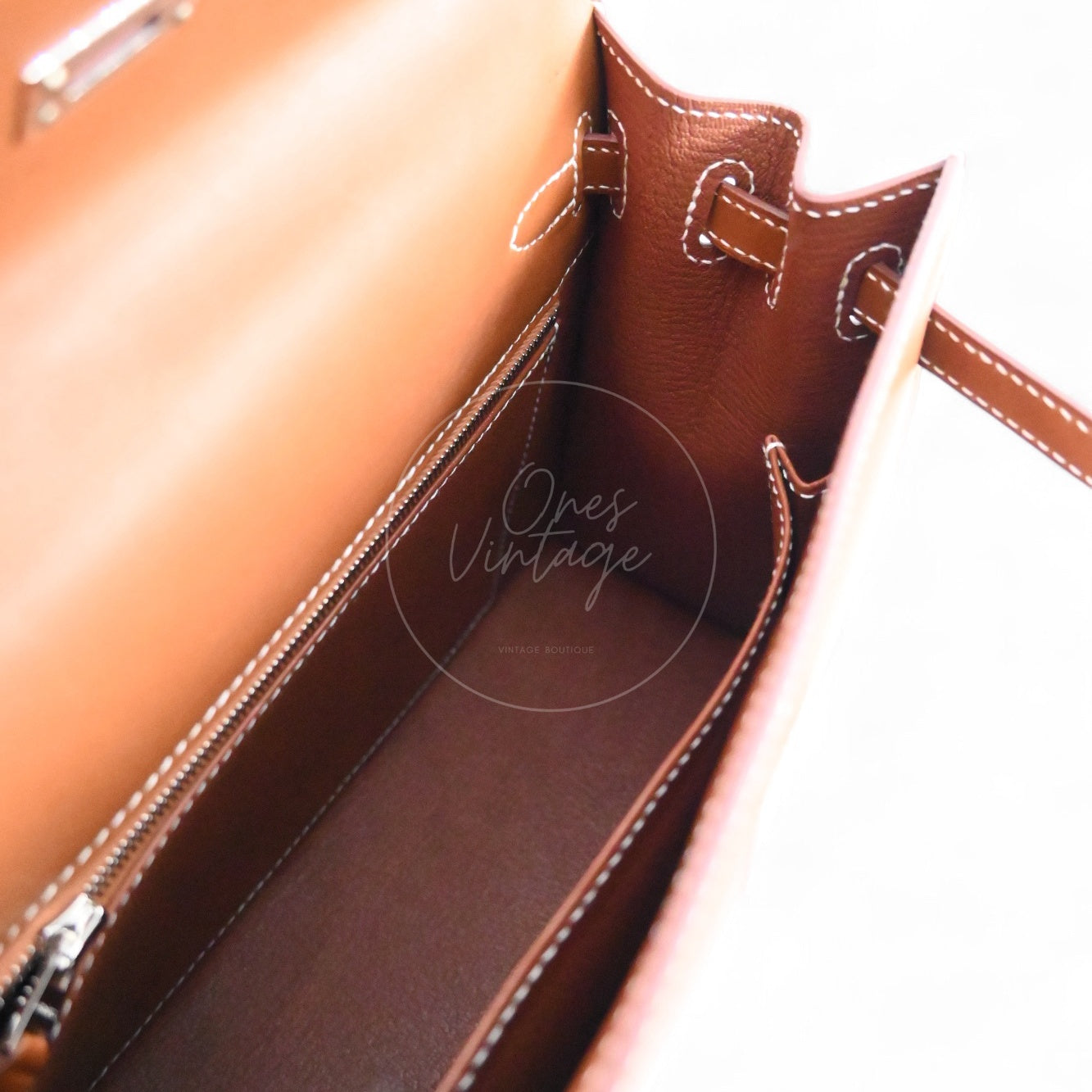 [Pre-owned] Hermes Kelly K25 Barenia Brown Stamp U Bag