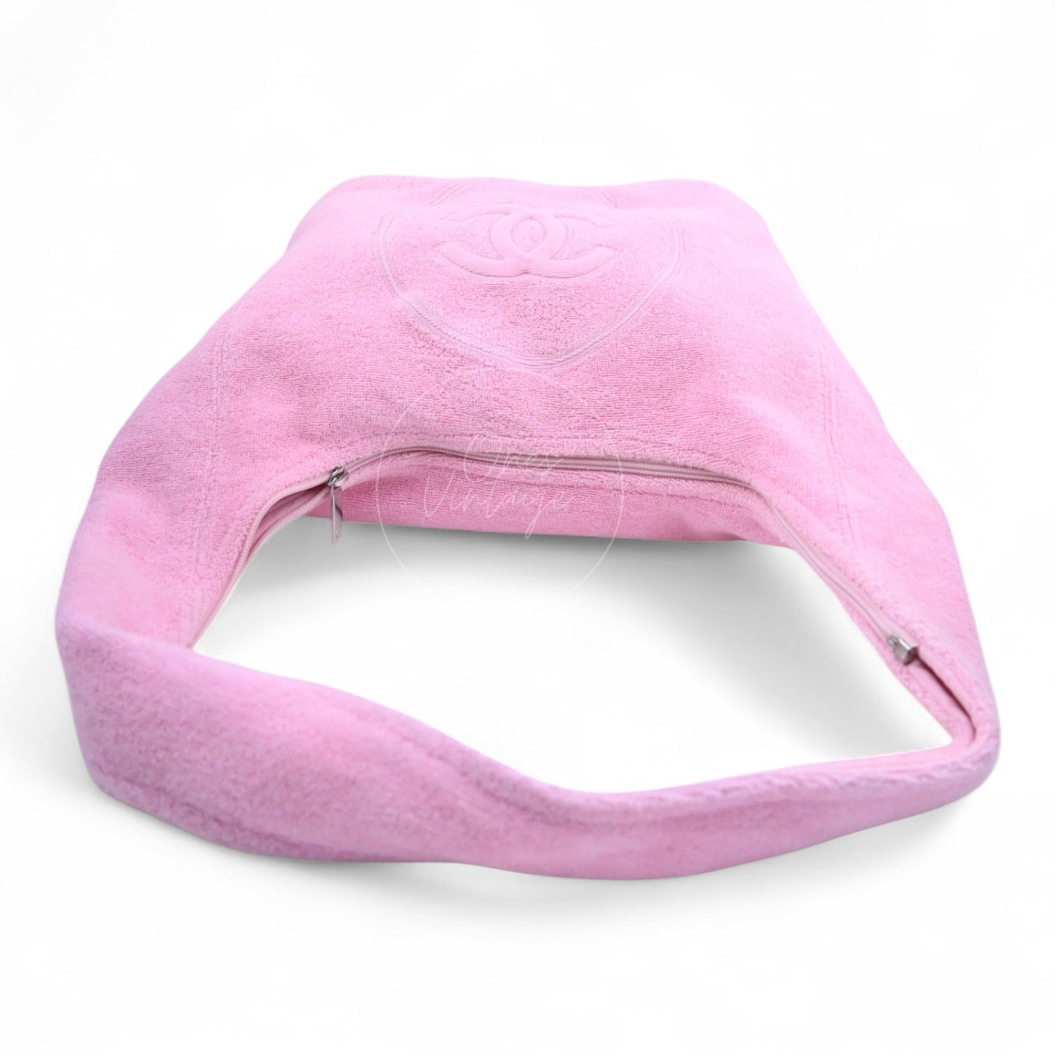 [Pre-owned] Chanel Beach Collection Towel Cotton Pink Shoulder Bag