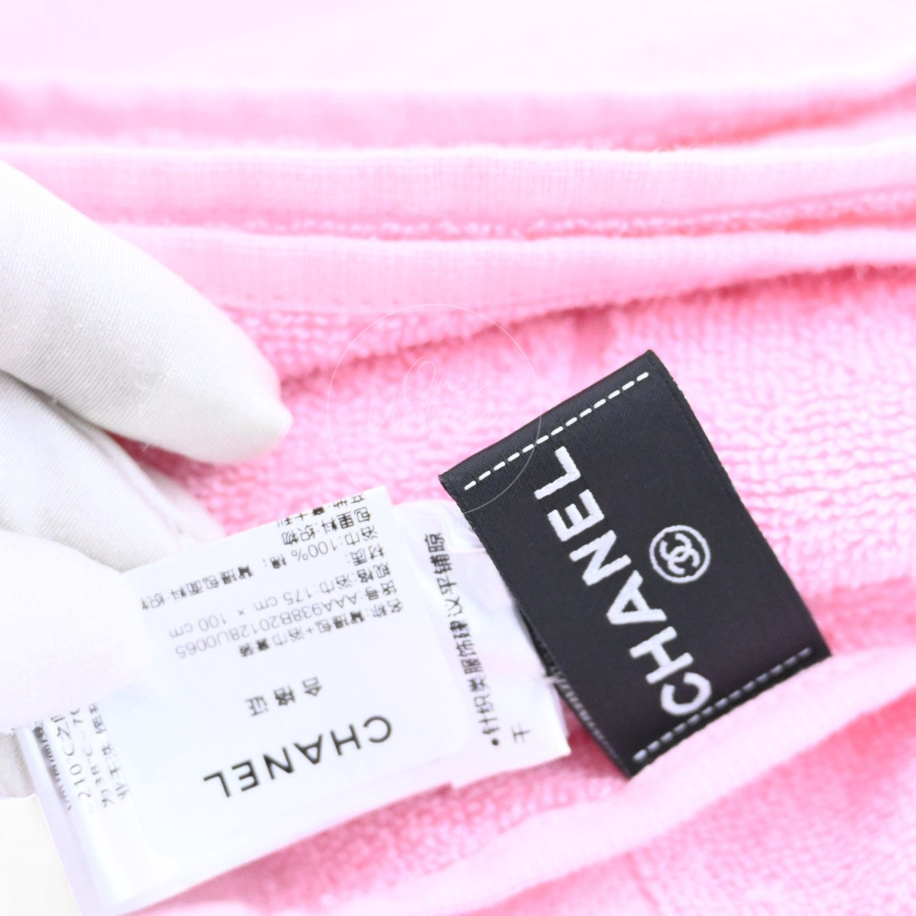[Pre-owned] Chanel Beach Collection Towel Cotton Pink Shoulder Bag
