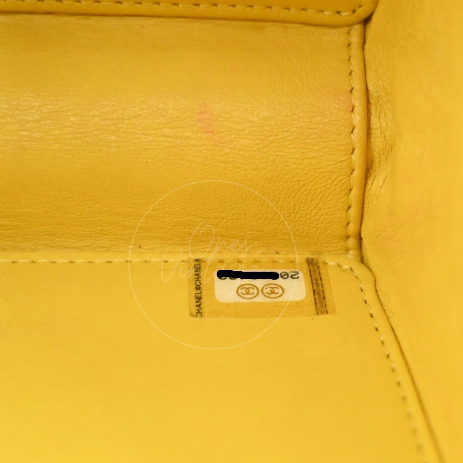 [Pre-owned] Chanel 5x5=Chanel Navy / Yellow Plexiglass Evening In The Street Clutch Box Bag