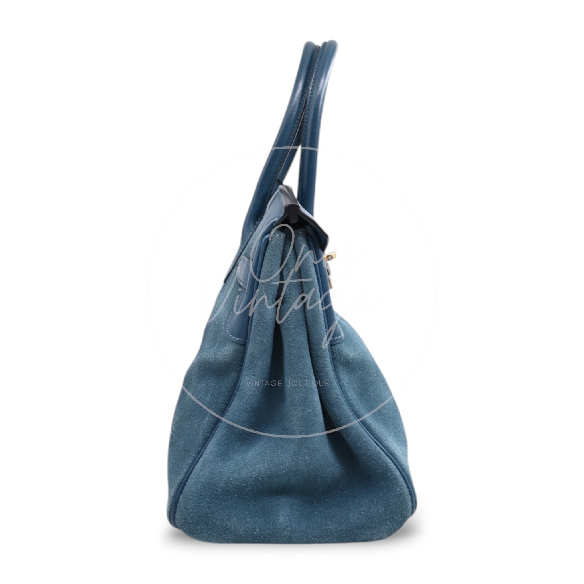 [Pre-owned] Hermes B30 Suede Blue