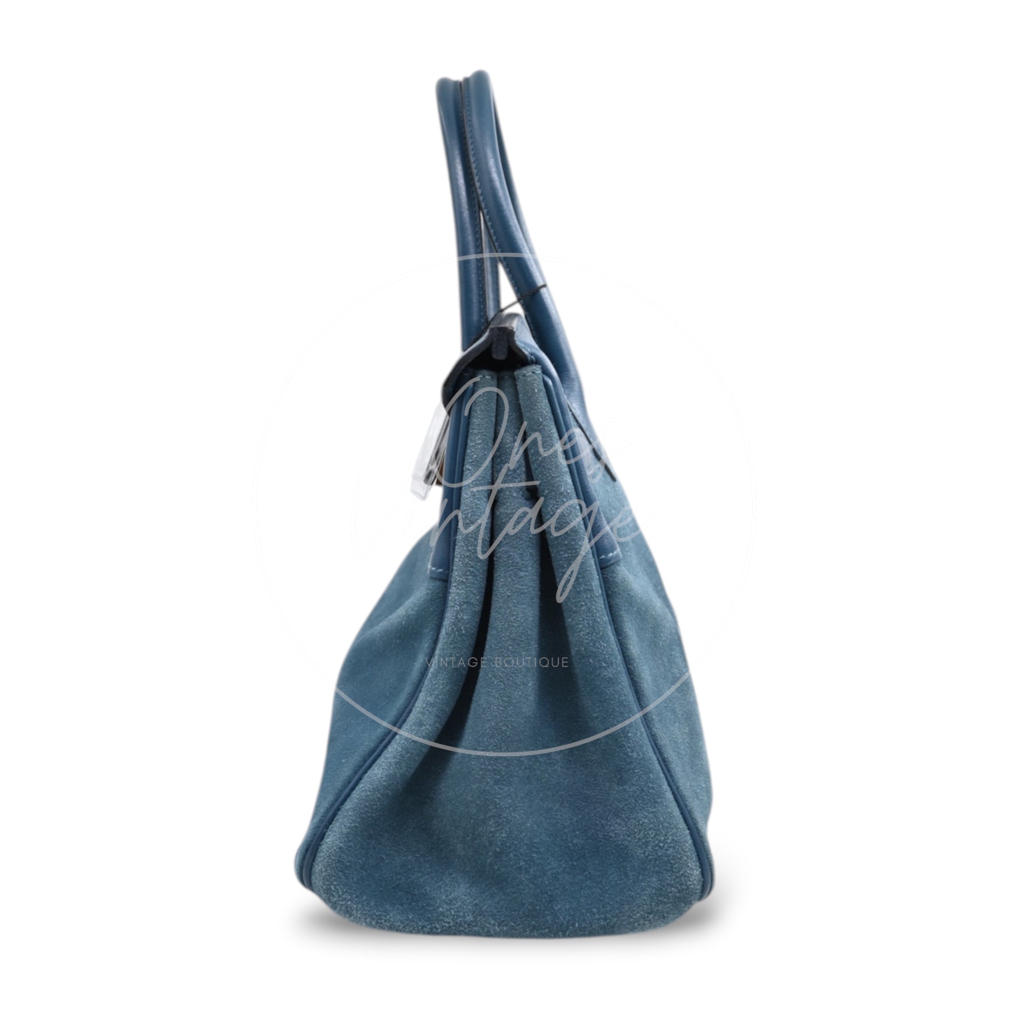 [Pre-owned] Hermes B30 Suede Blue