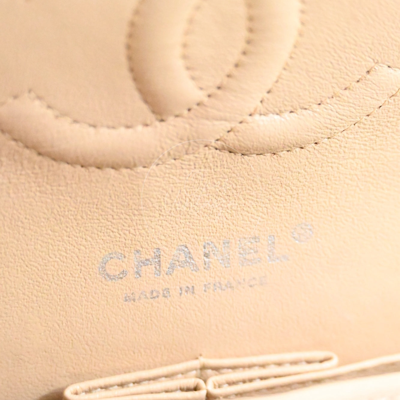[Pre-owned] Chanel Classic Double Flap CF25 Beige Caviar PHW Series 13 Bag