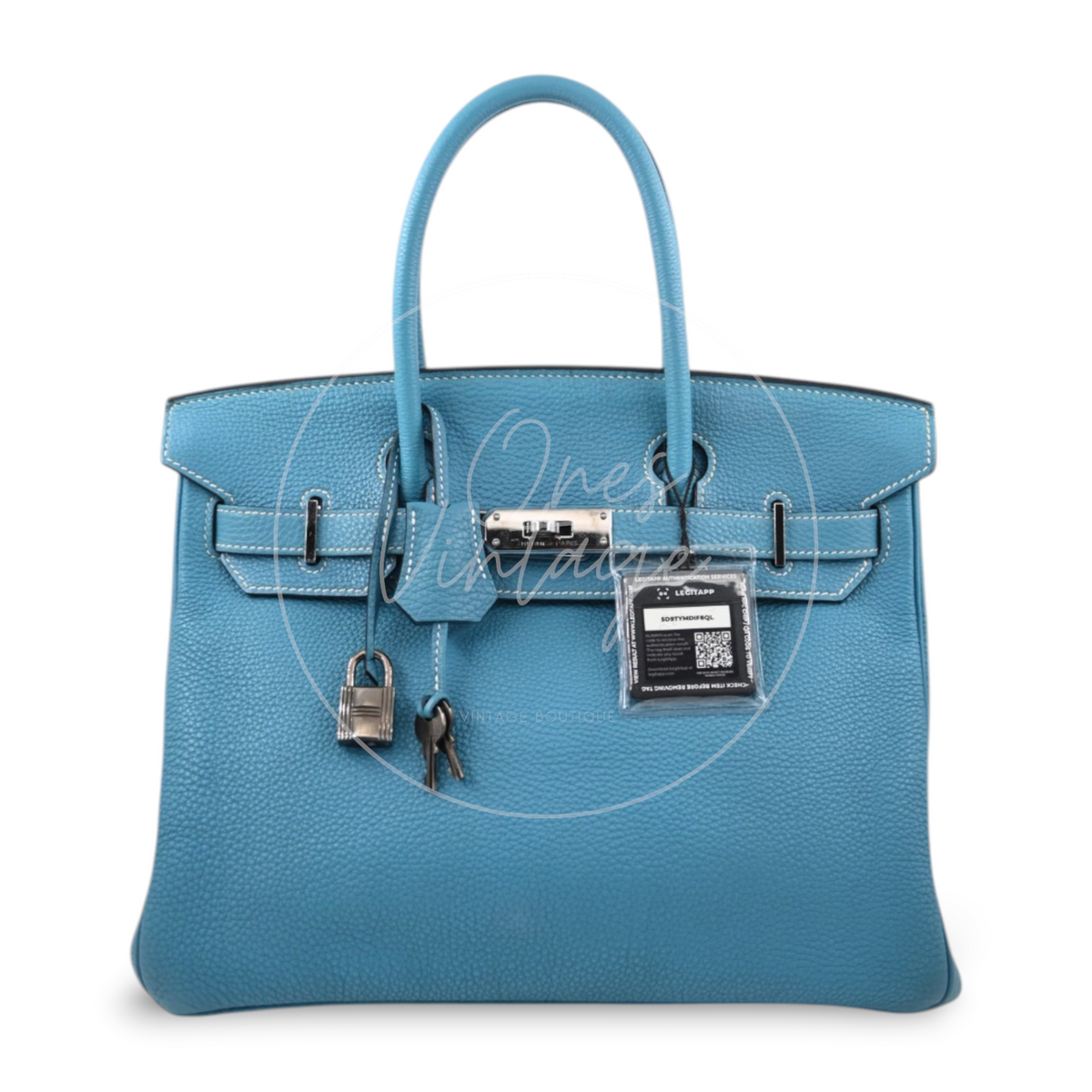 Hermès Birkin 30 Togo Denim Jean Ruthenium Hardware Square J