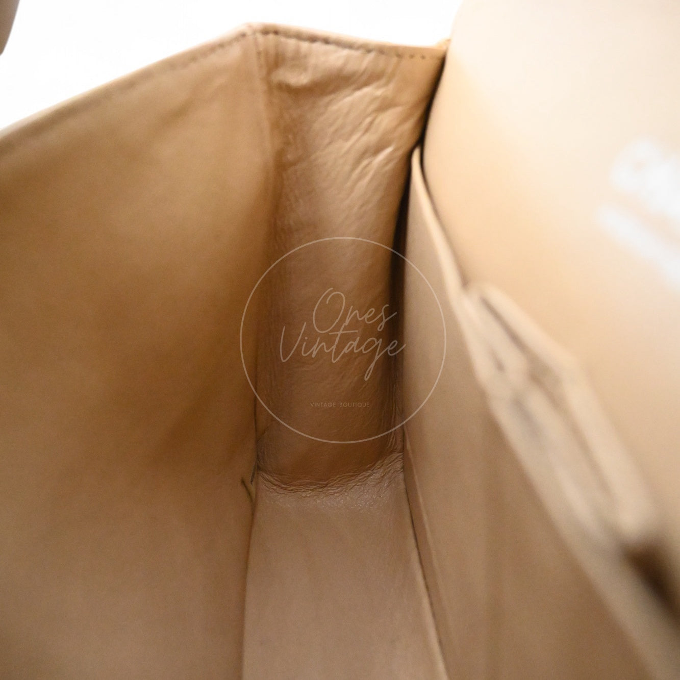 [Pre-owned] Chanel Classic Double Flap CF25 Beige Caviar PHW Series 13 Bag