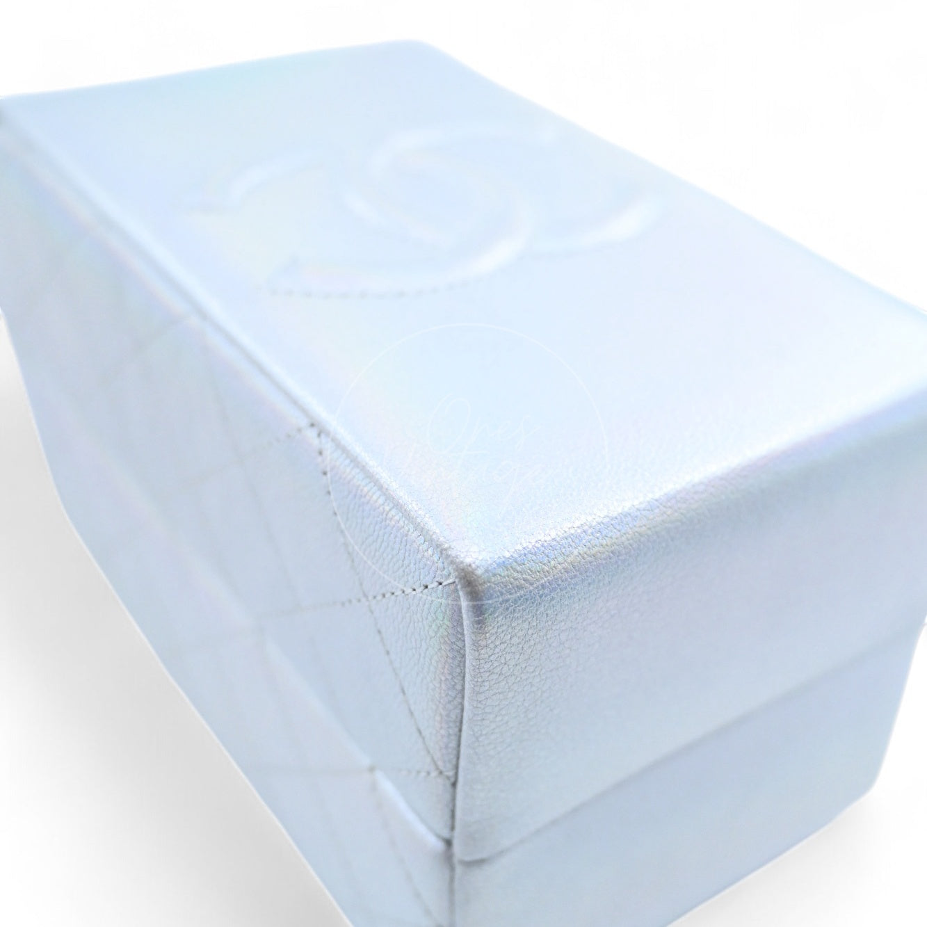 [Pre-owned] Chanel Milk Carton Iridiscent Silver Goatskin Series 20 Bag