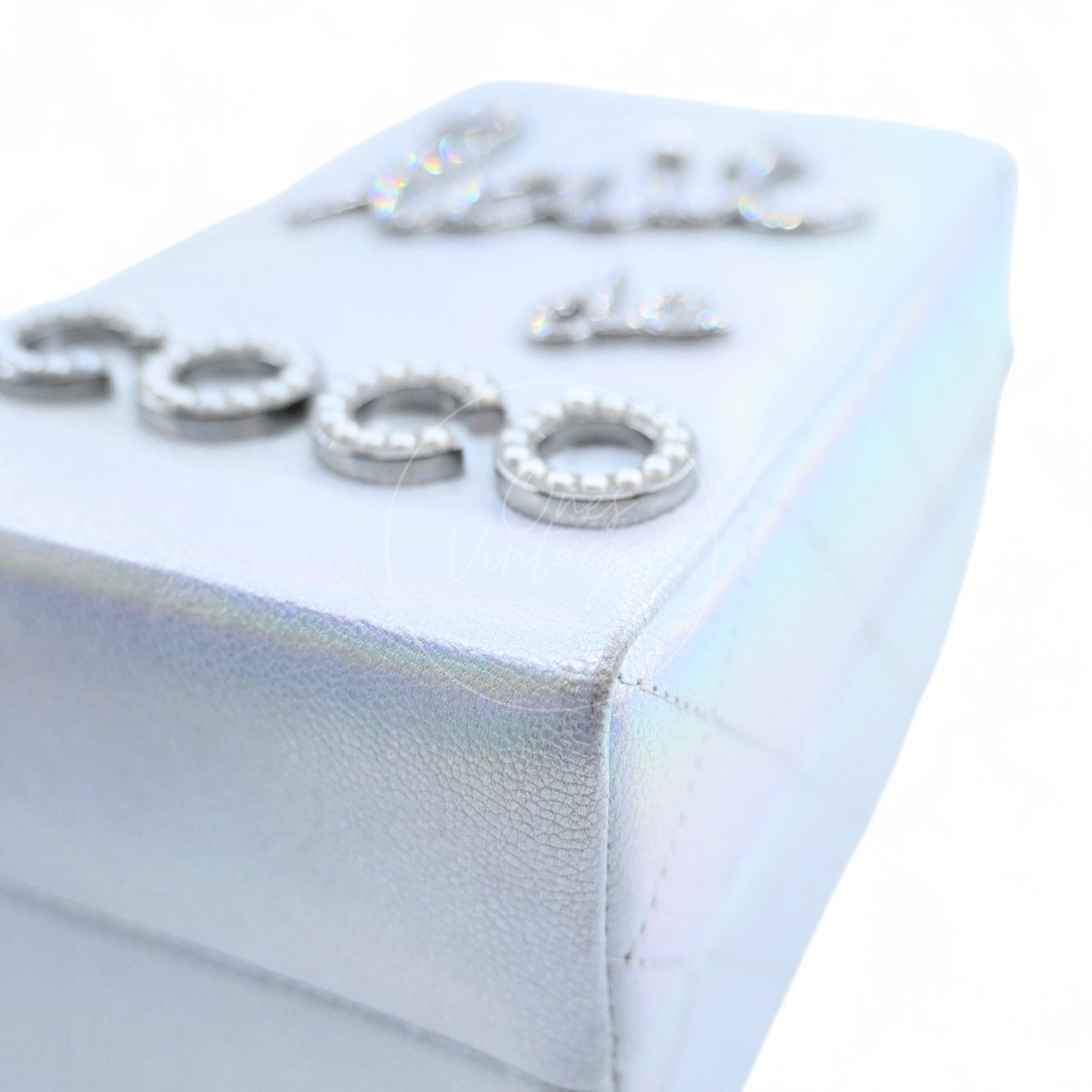 [Pre-owned] Chanel Milk Carton Iridiscent Silver Goatskin Series 20 Bag