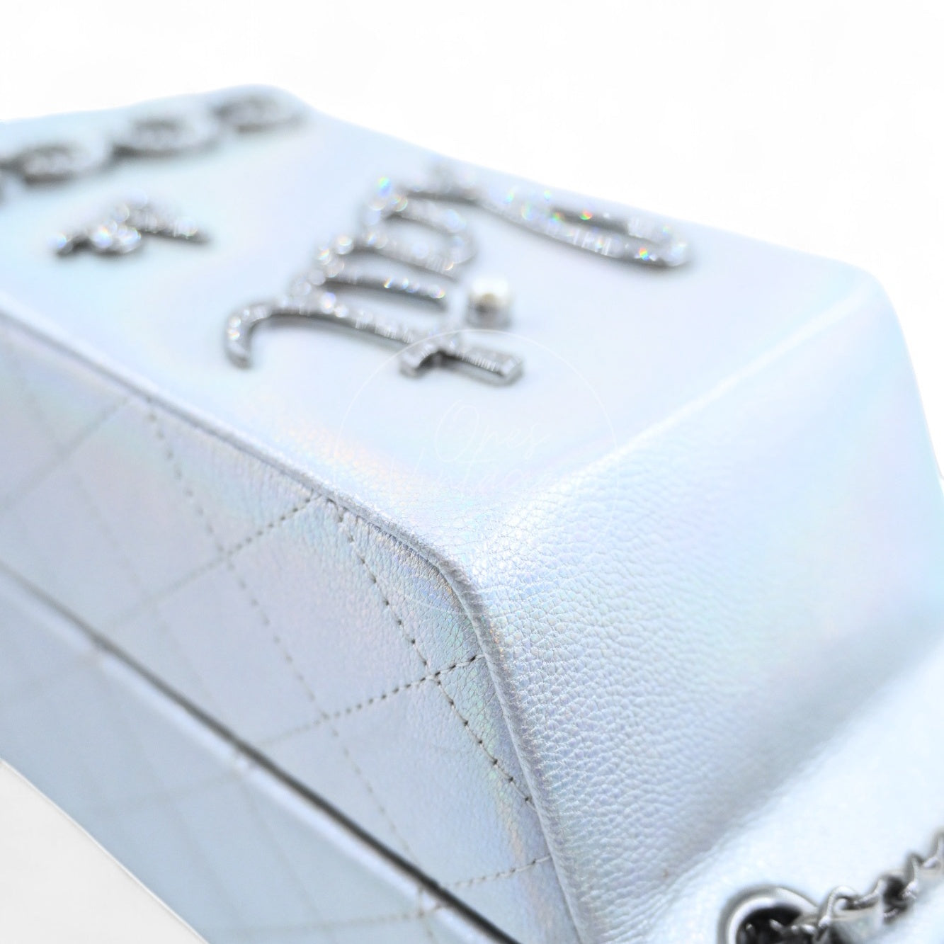 [Pre-owned] Chanel Milk Carton Iridiscent Silver Goatskin Series 20 Bag