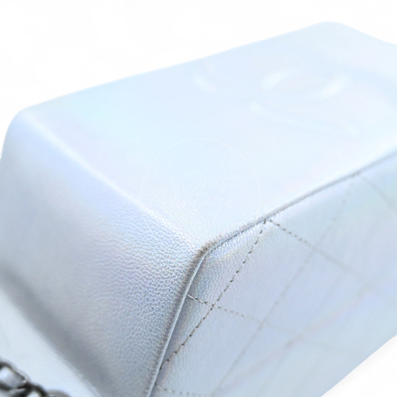 [Pre-owned] Chanel Milk Carton Iridiscent Silver Goatskin Series 20 Bag