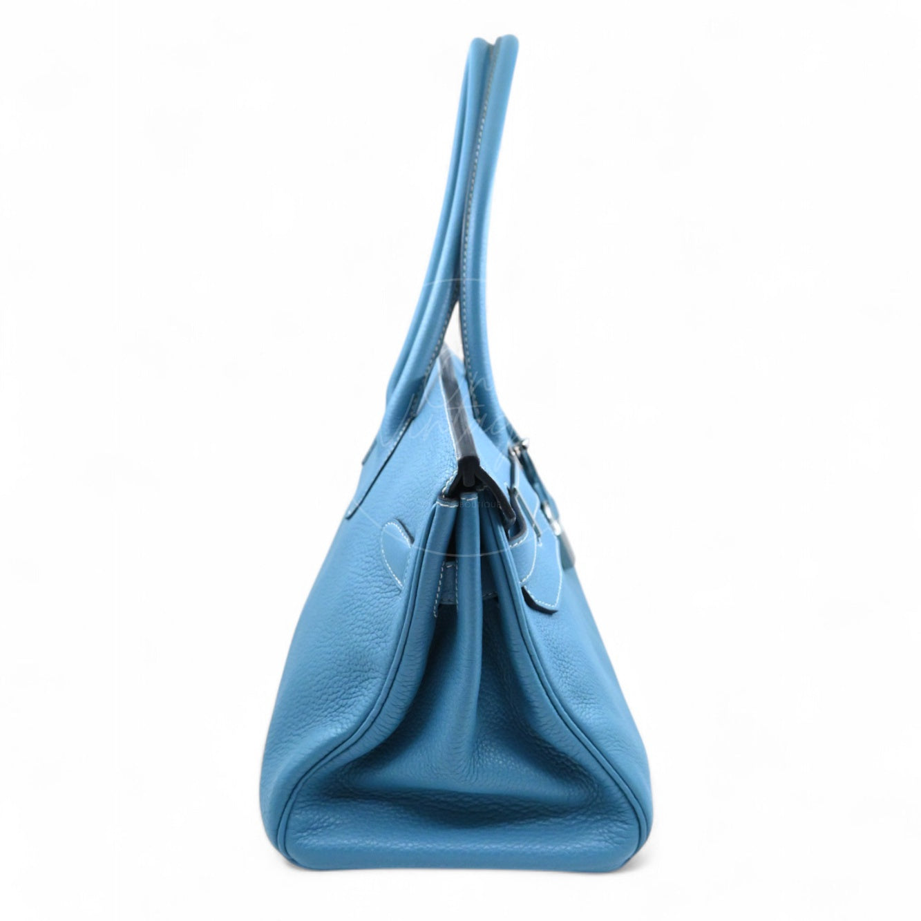 [Pre-owned] Hermes Shoulder Birkin Denim Blue Togo PHW Stamp Square M