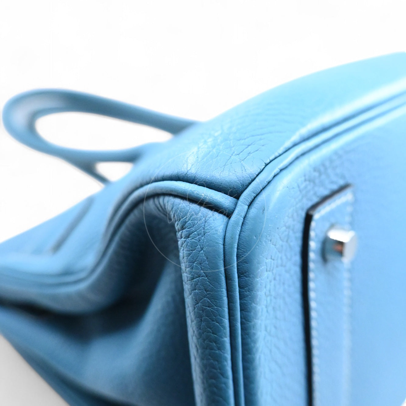 [Pre-owned] Hermes Shoulder Birkin Denim Blue Togo PHW Stamp Square M