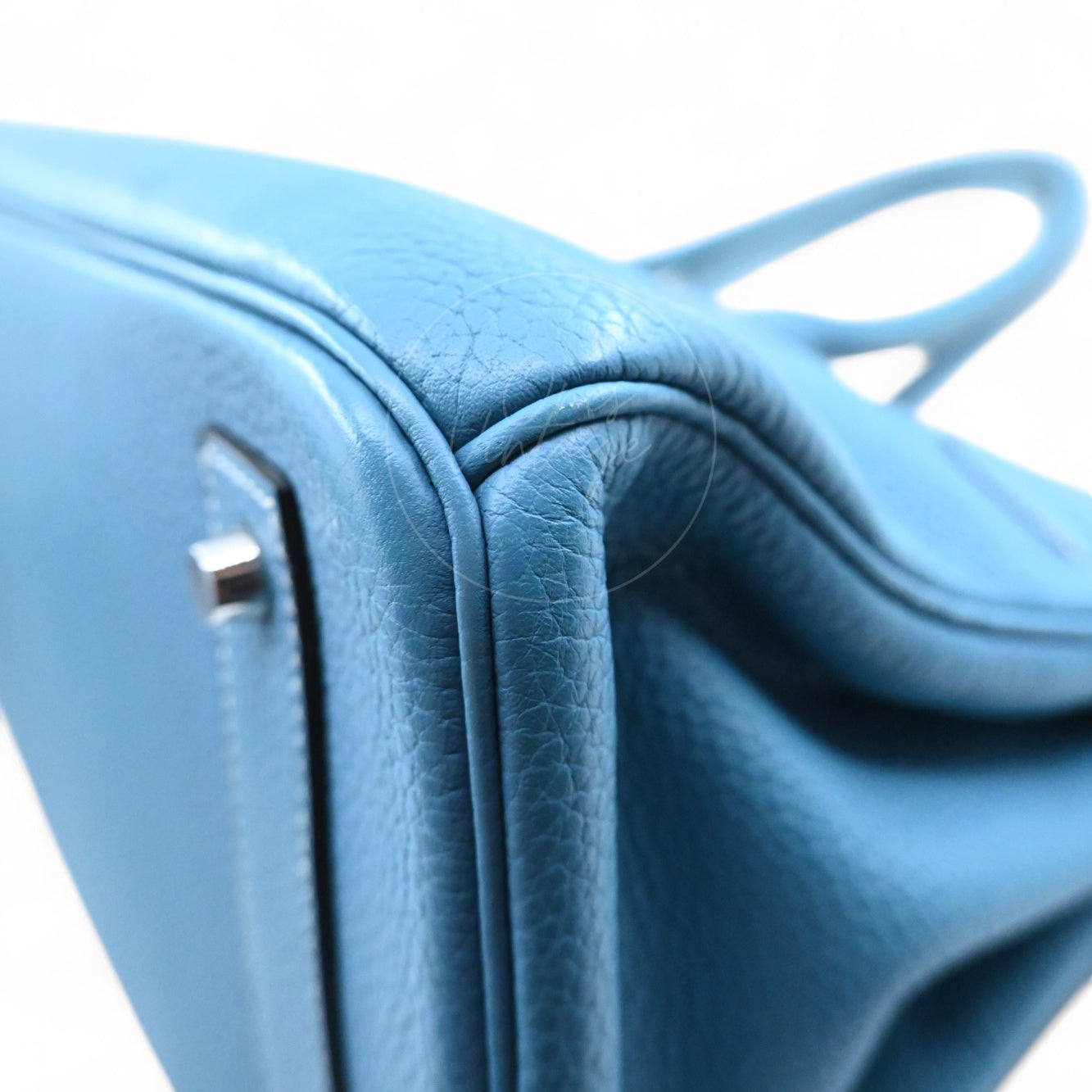 [Pre-owned] Hermes Shoulder Birkin Denim Blue Togo PHW Stamp Square M