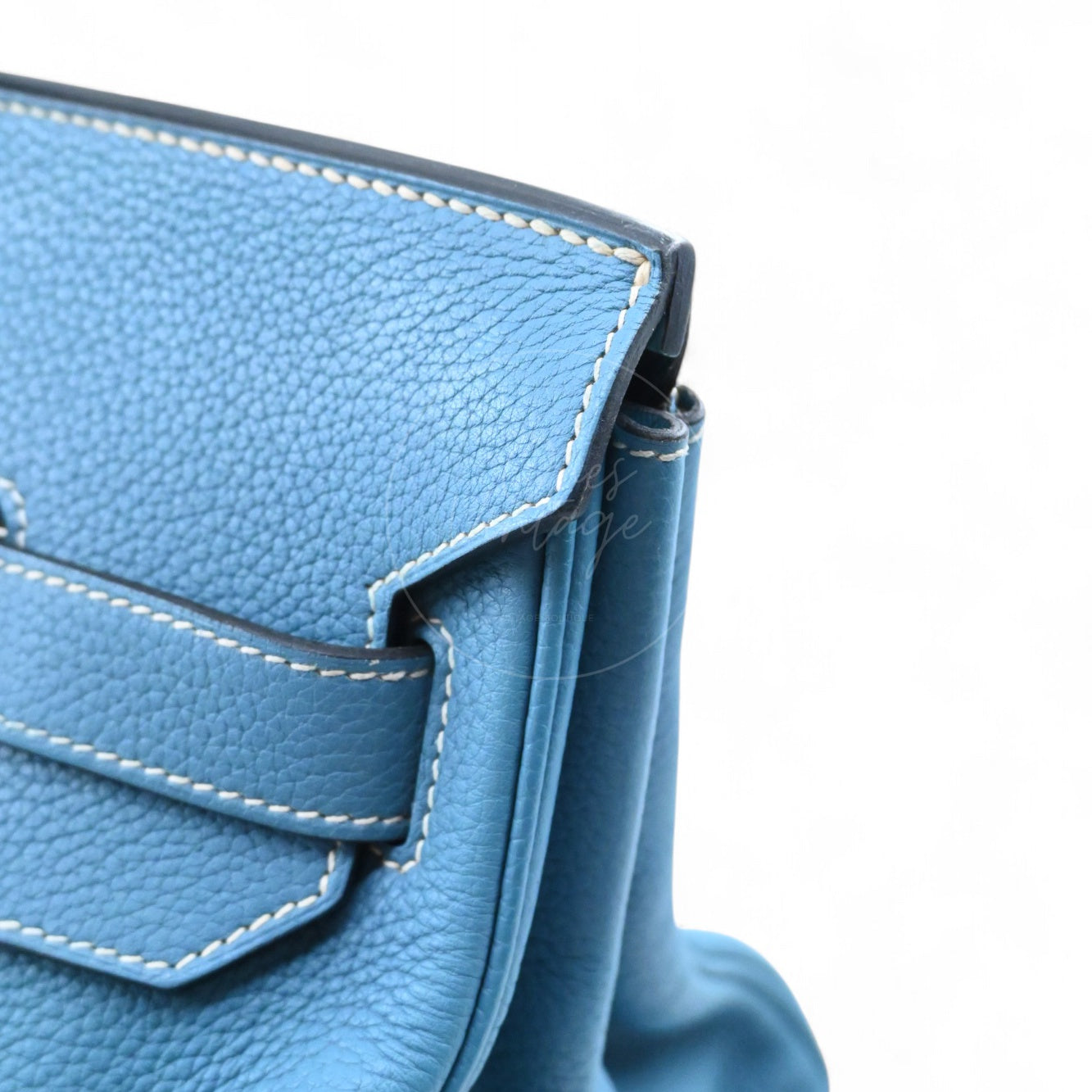 [Pre-owned] Hermes Shoulder Birkin Denim Blue Togo PHW Stamp Square M