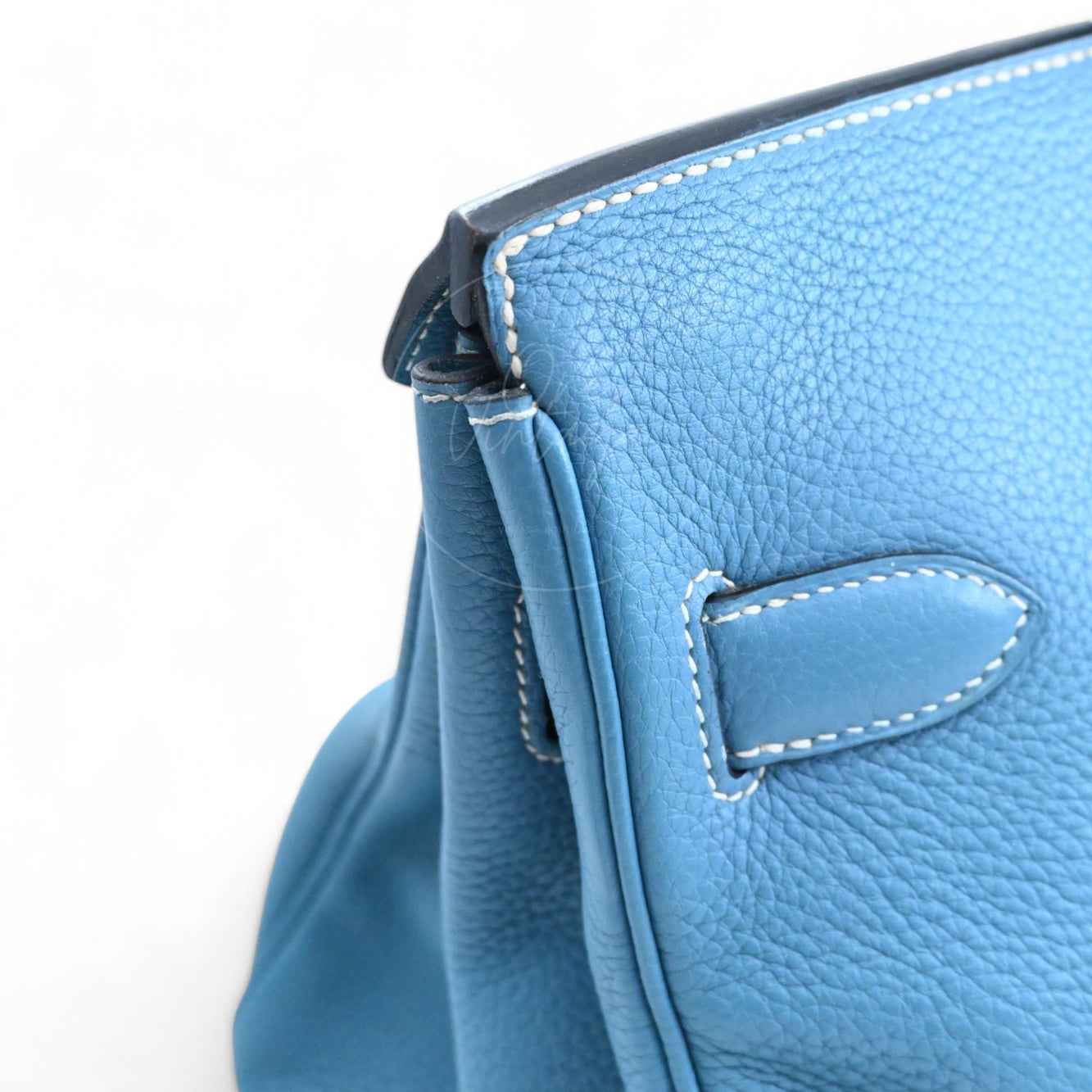 [Pre-owned] Hermes Shoulder Birkin Denim Blue Togo PHW Stamp Square M