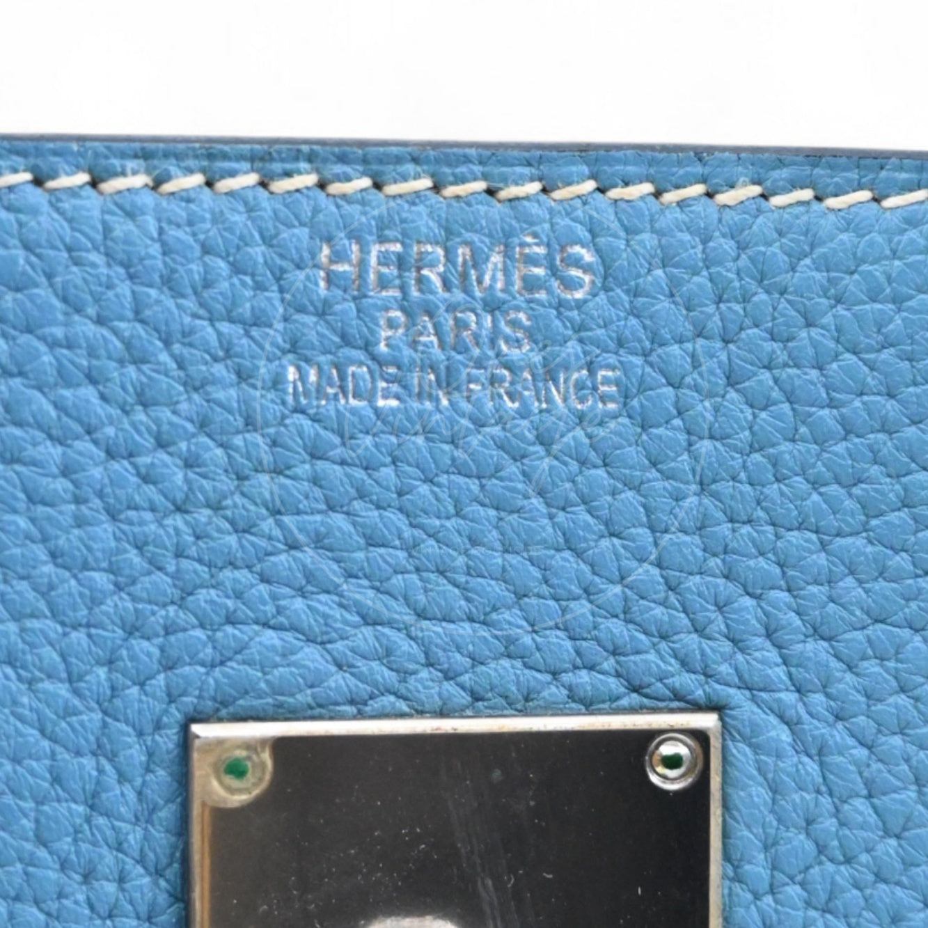 [Pre-owned] Hermes Shoulder Birkin Denim Blue Togo PHW Stamp Square M