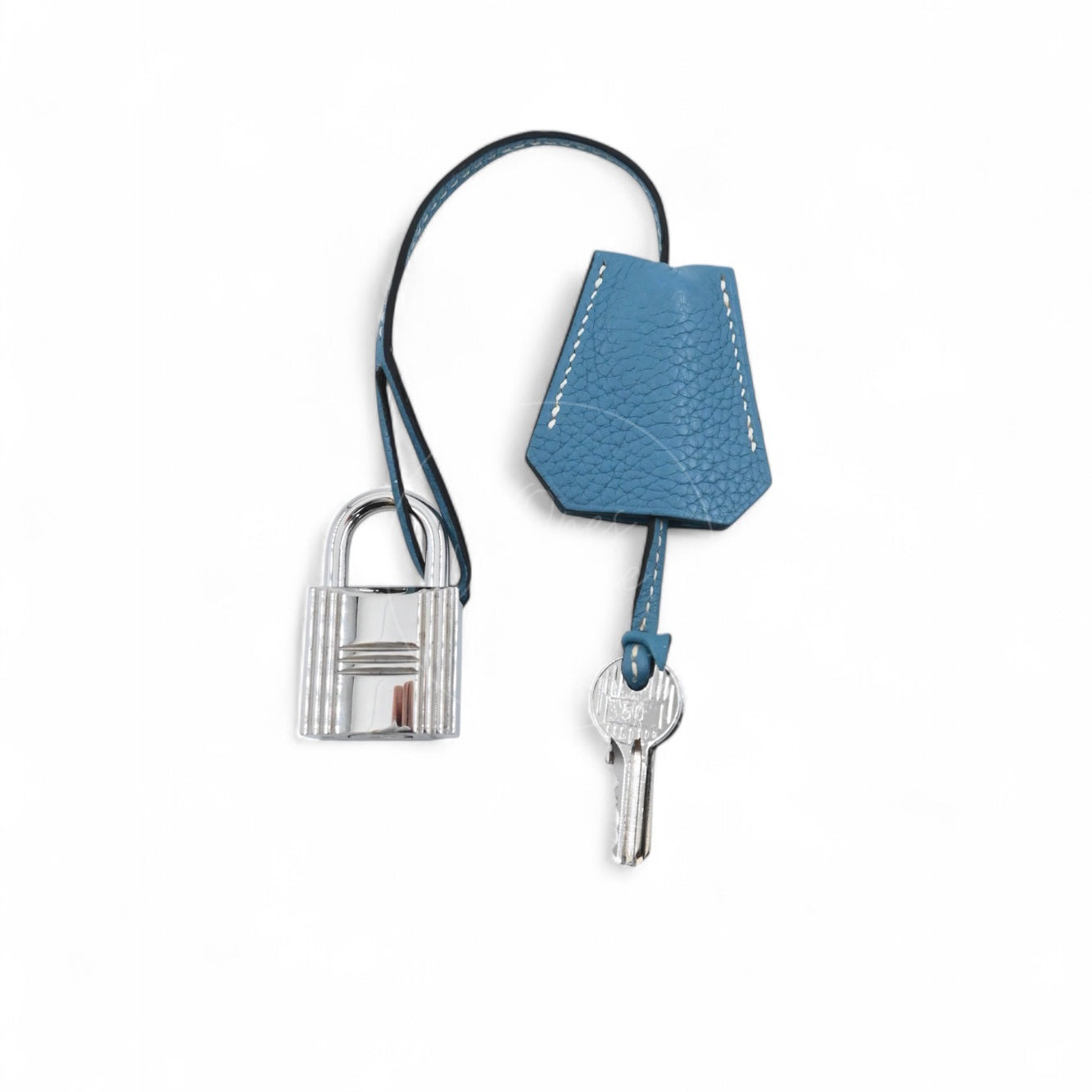 [Pre-owned] Hermes Shoulder Birkin Denim Blue Togo PHW Stamp Square M
