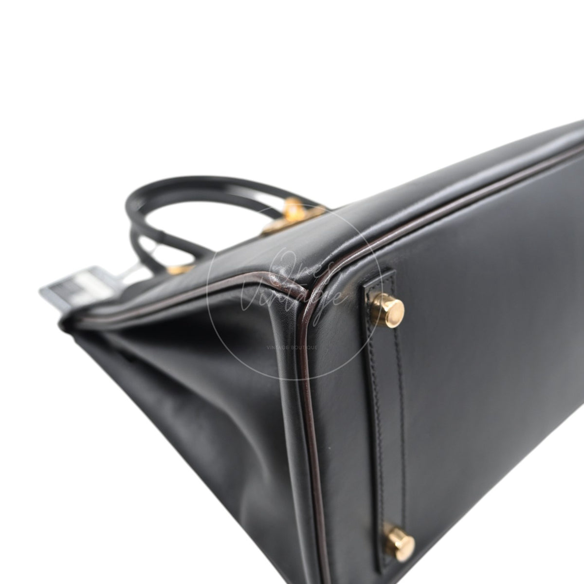 Hermes Birkin 30 Box Leather GHW Ébène and Black Square I