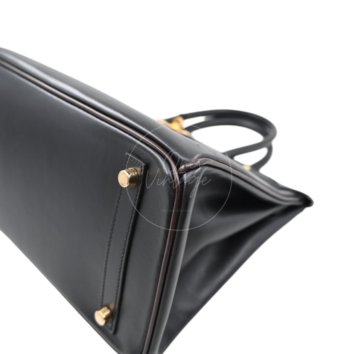 Hermes Birkin 30 Box Leather GHW Ébène and Black Square I