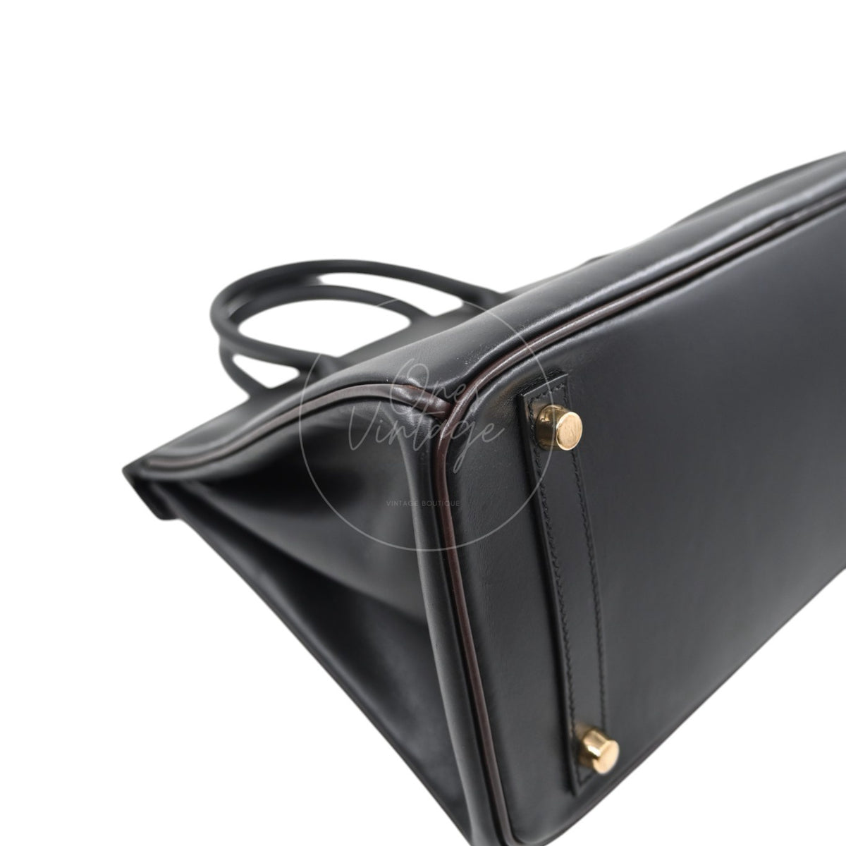 Hermes Birkin 30 Box Leather GHW Ébène and Black Square I
