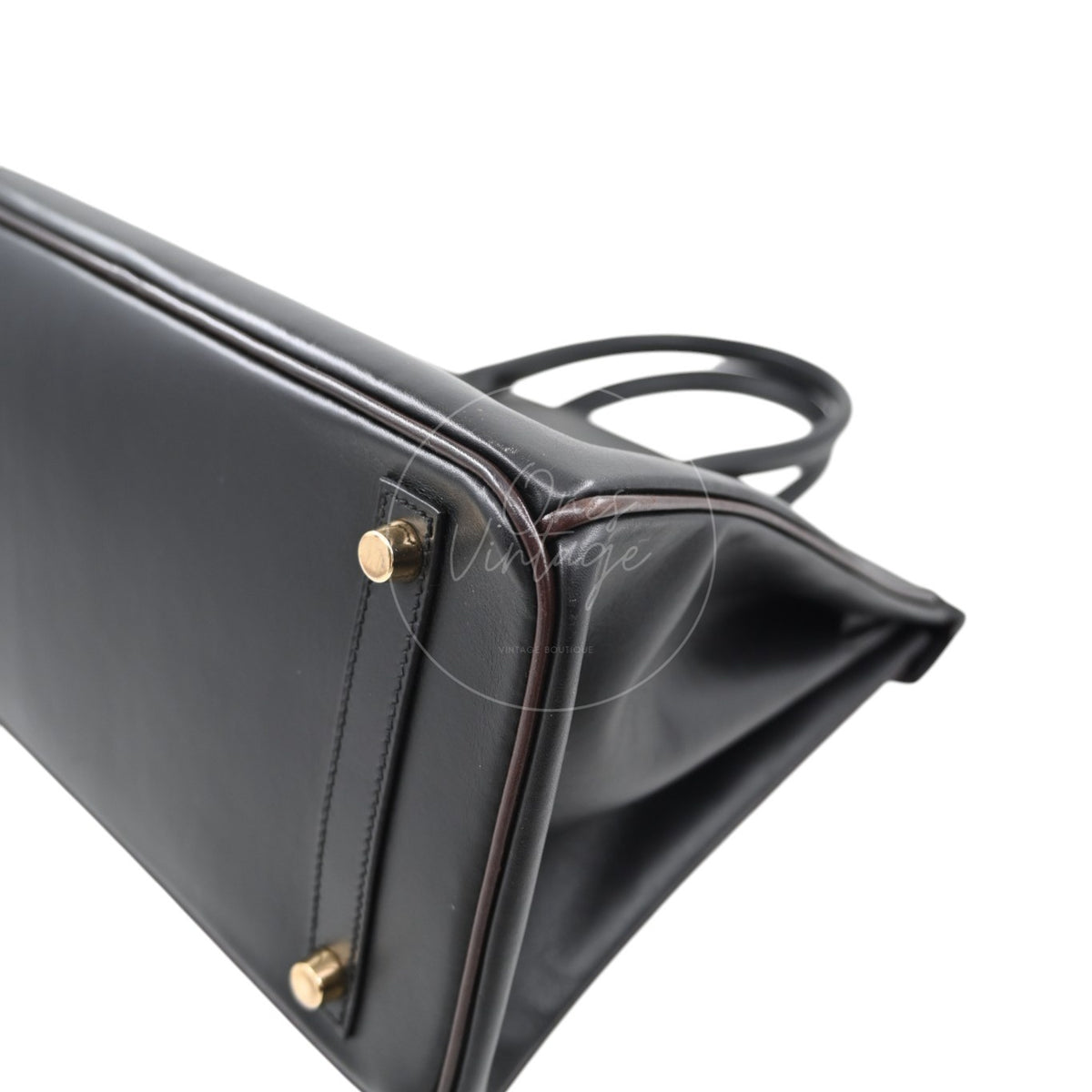 Hermes Birkin 30 Box Leather GHW Ébène and Black Square I