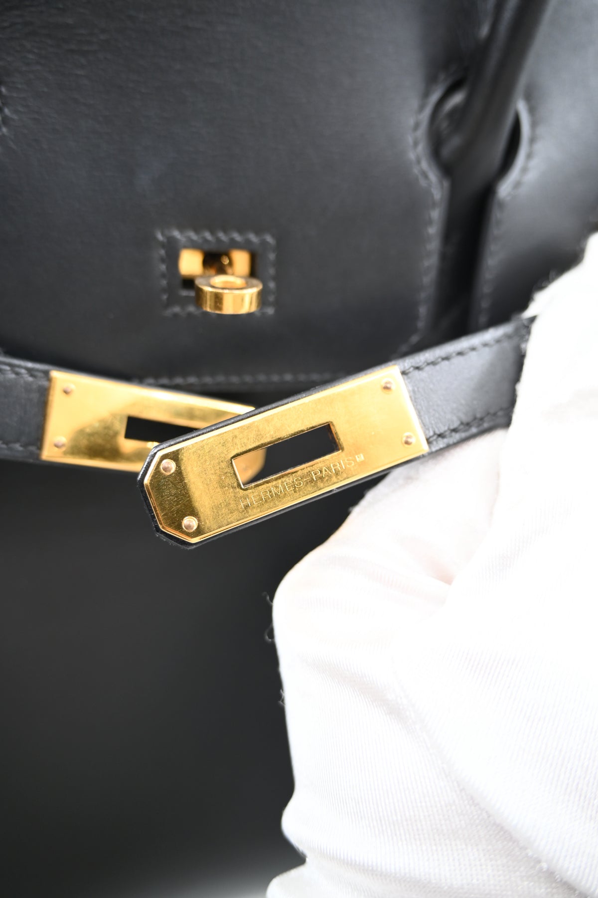 Hermes Birkin 30 Box Leather GHW Ébène and Black Square I