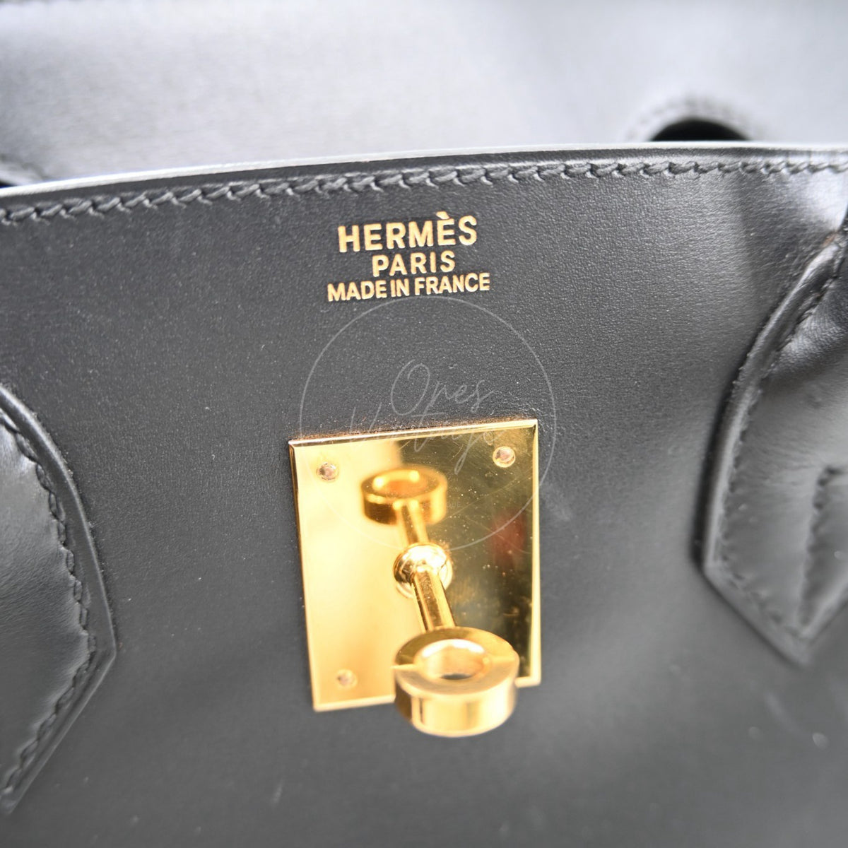Hermes Birkin 30 Box Leather GHW Ébène and Black Square I