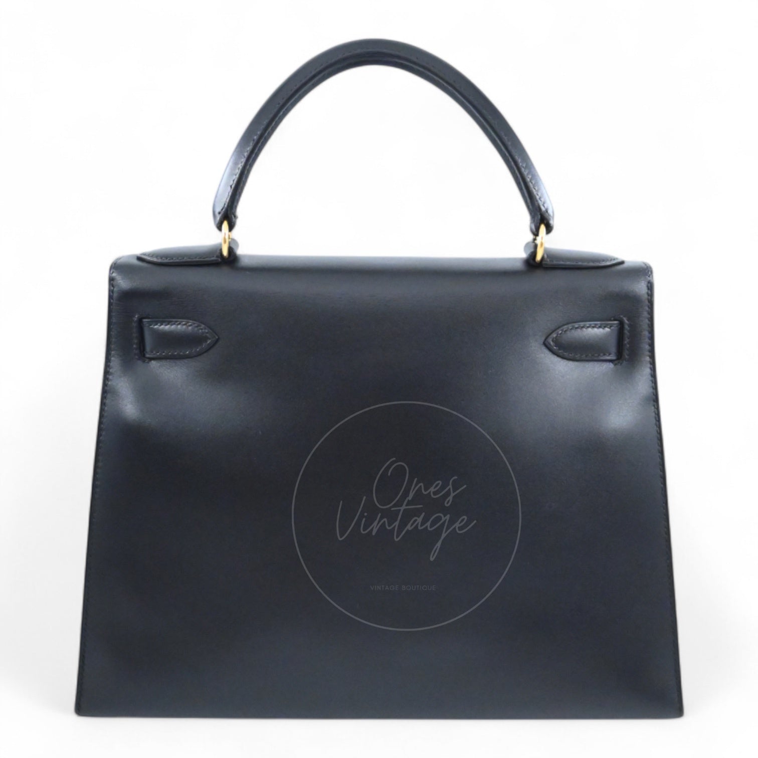 [Pre-owned] Hermes Kelly 28 Black Box GHW Stamp Circle Z