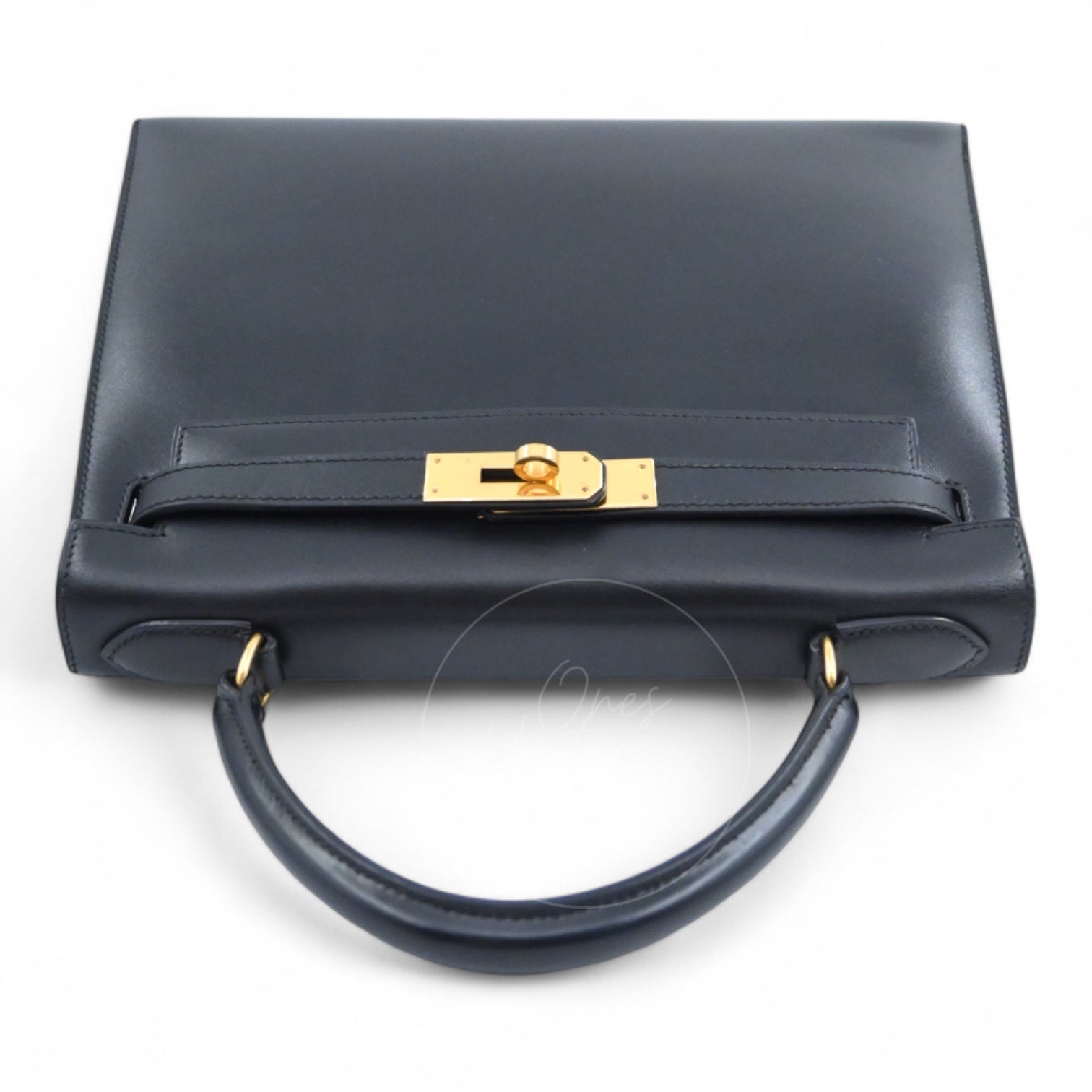 [Pre-owned] Hermes Kelly 28 Black Box GHW Stamp Circle Z