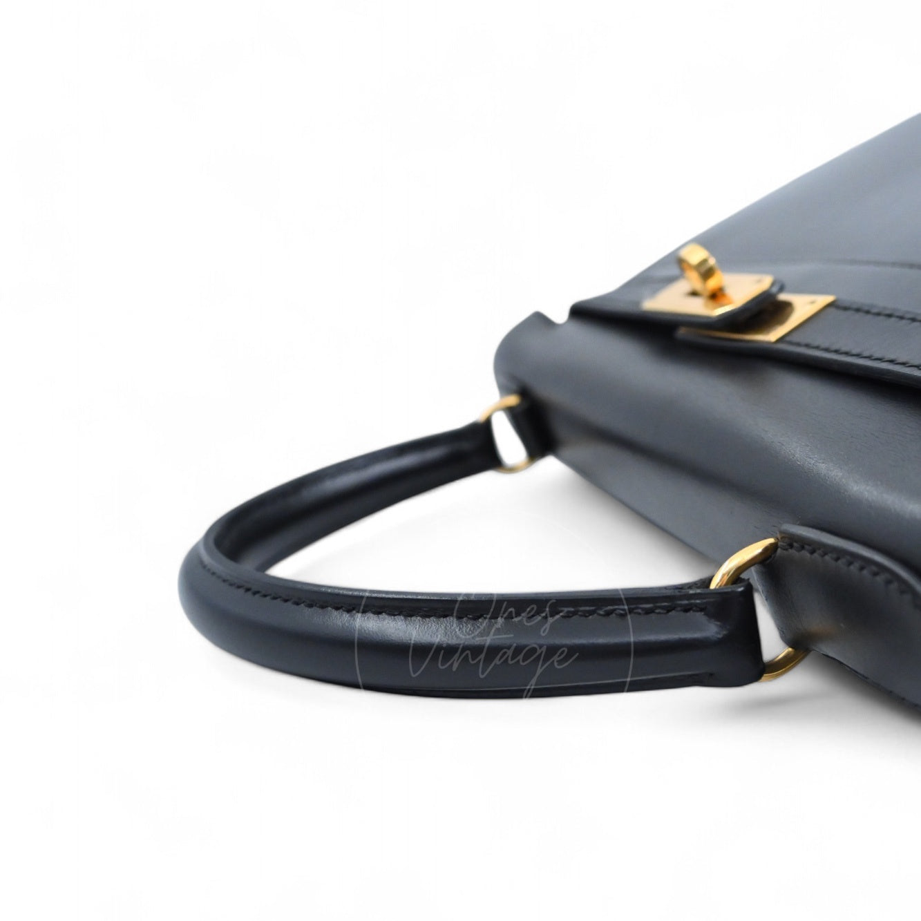 [Pre-owned] Hermes Kelly 28 Black Box GHW Stamp Circle Z