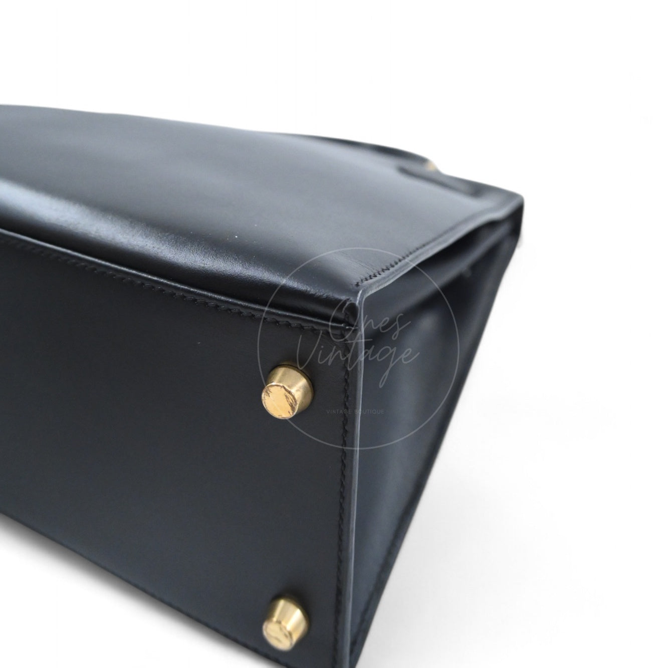 [Pre-owned] Hermes Kelly 28 Black Box GHW Stamp Circle Z