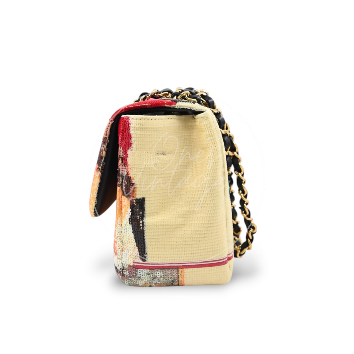 Chanel Tonight Or Never Maxi Flap Bag Red Multicolour Sequins GHW Series TE