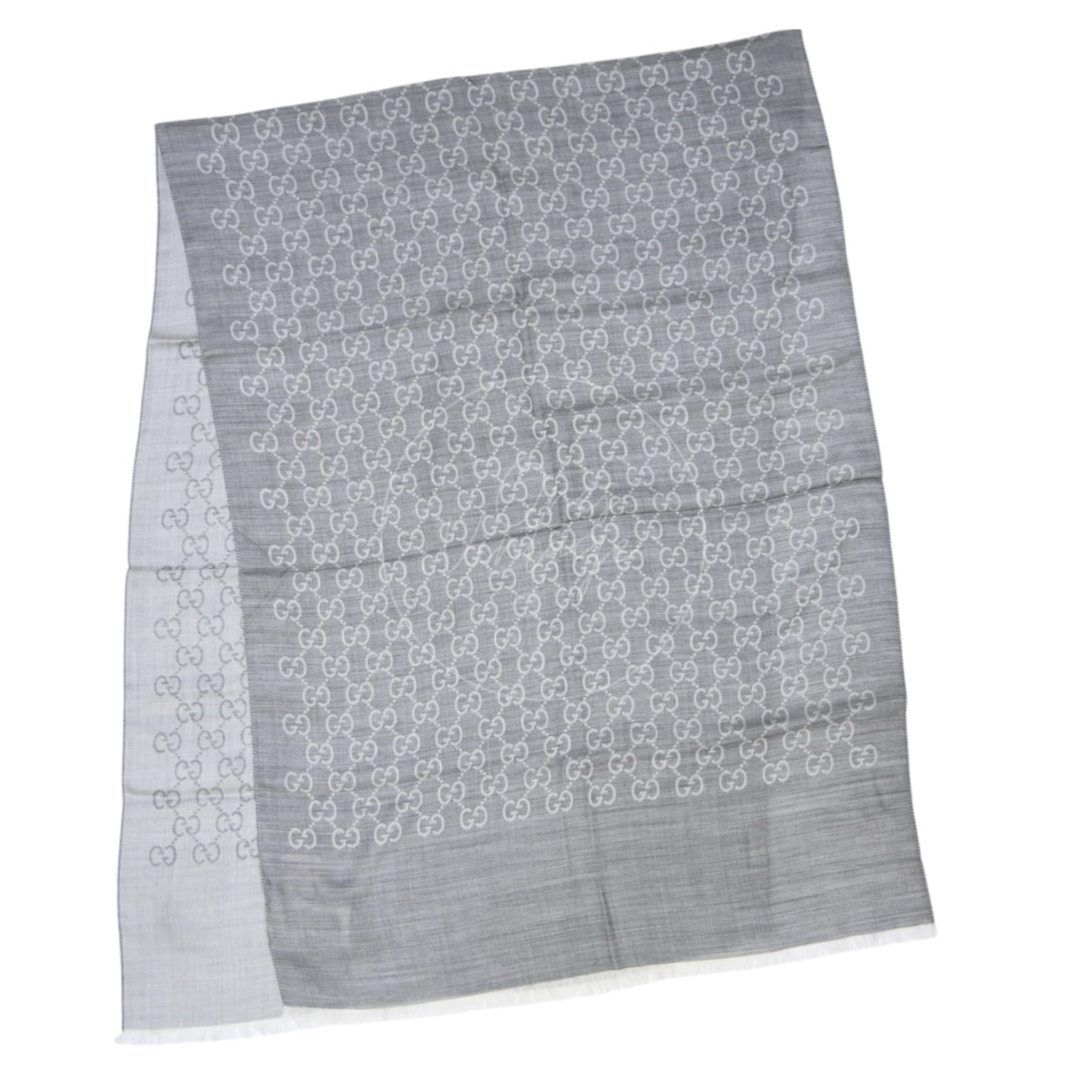 [Unused]Gucci Gray GG Supreme Wool Scarf