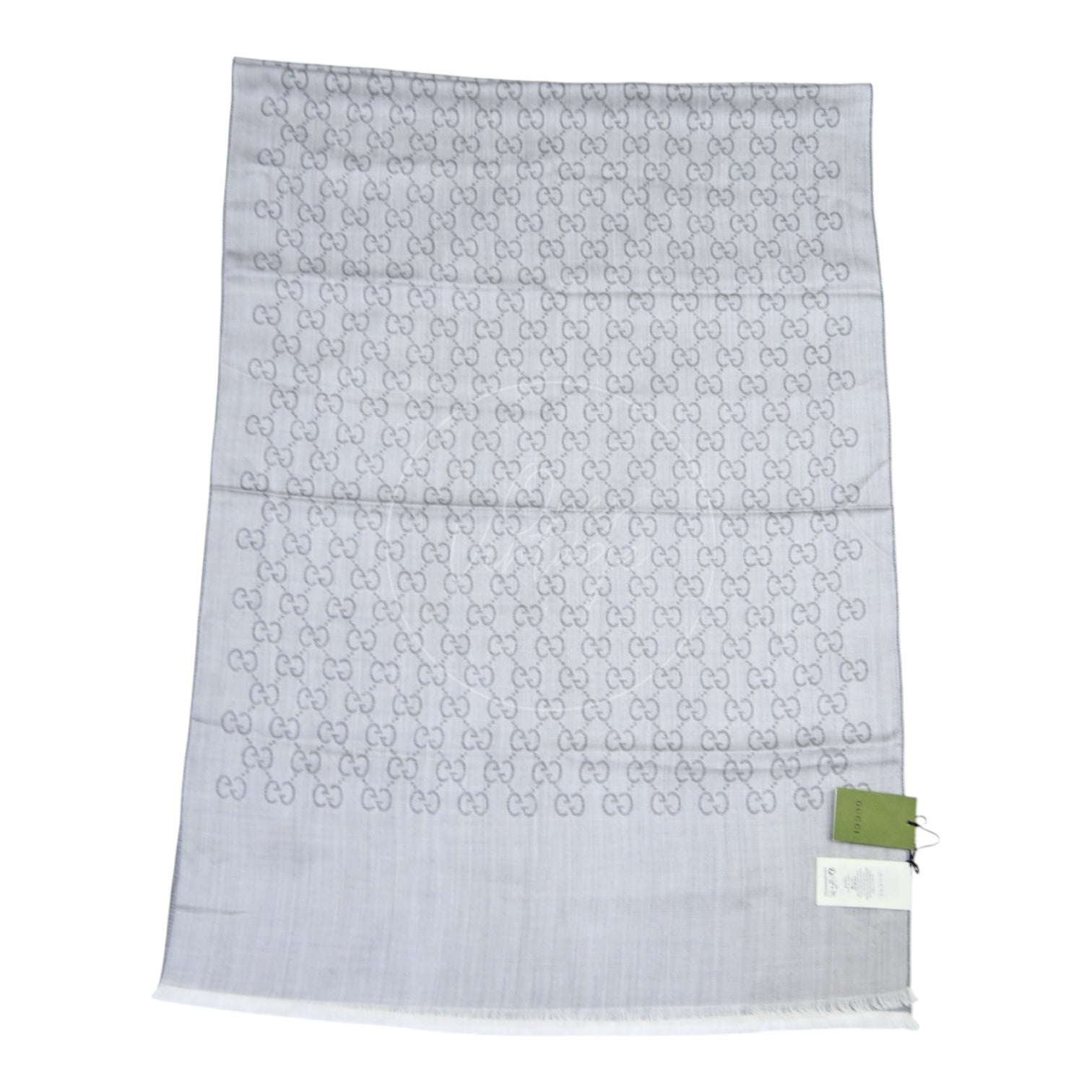 [Unused]Gucci Gray GG Supreme Wool Scarf