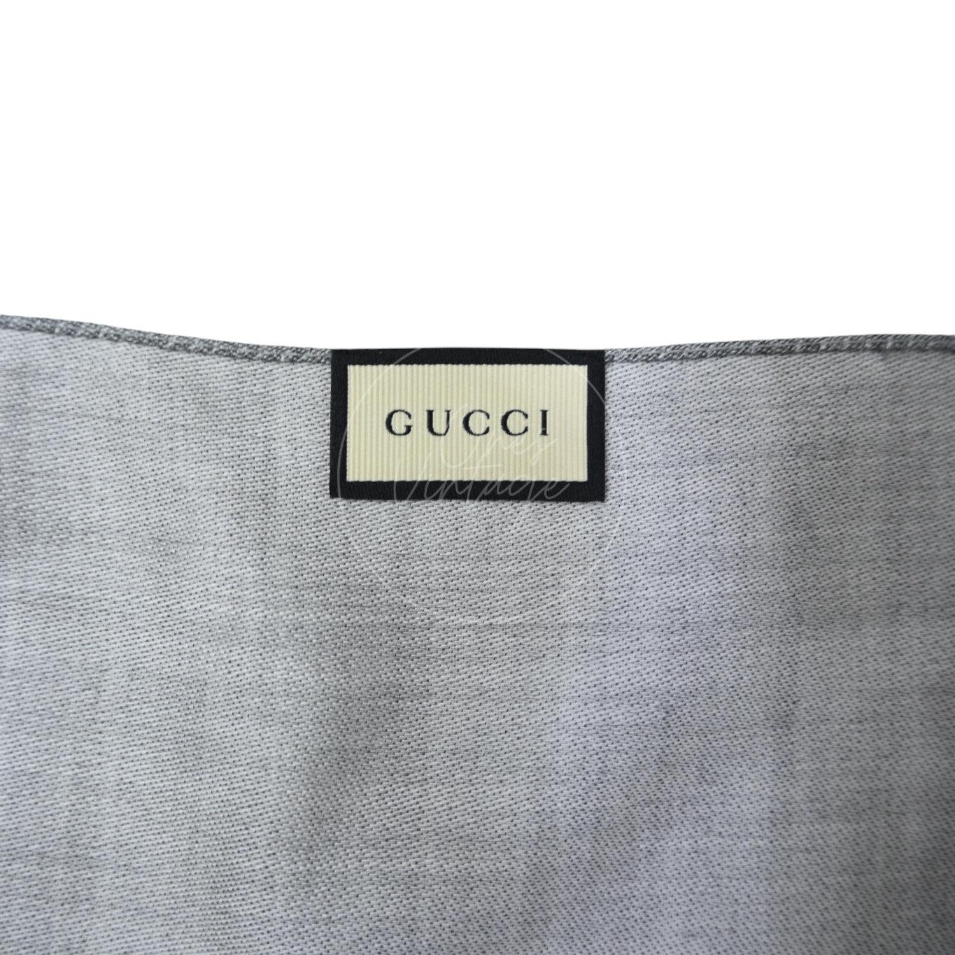 [Unused]Gucci Gray GG Supreme Wool Scarf