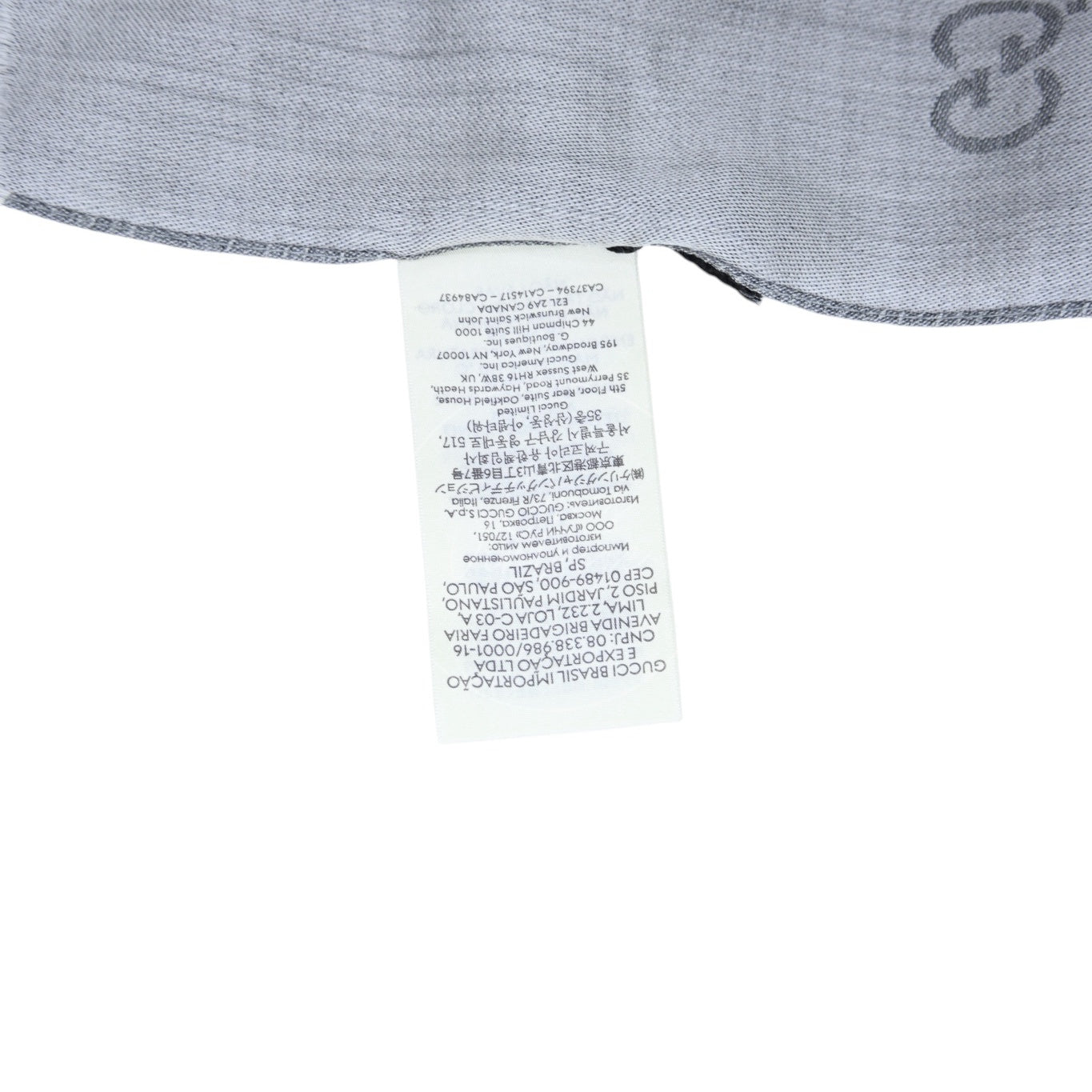 [Unused]Gucci Gray GG Supreme Wool Scarf