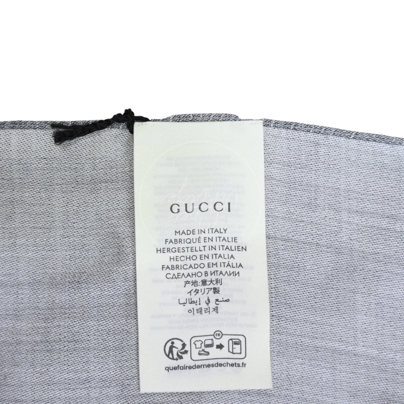 [Unused]Gucci Gray GG Supreme Wool Scarf